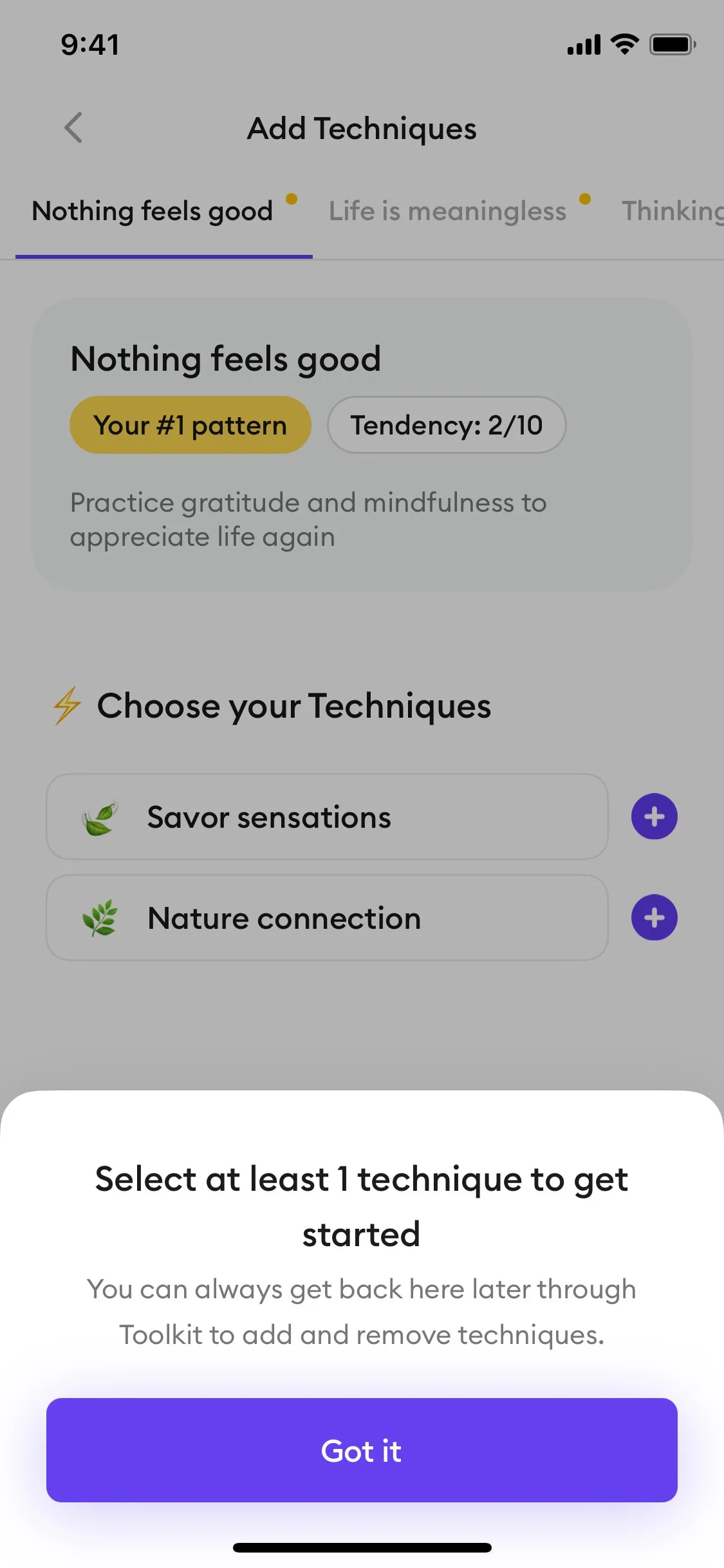 Ahead UI Design Screenshot: Emotional Intelligence & Mental Wellness
