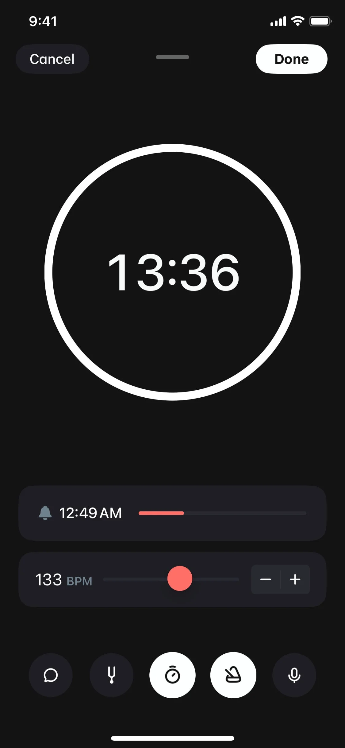Andante UI Design Screenshot: Music Practice Journal & Metronome
