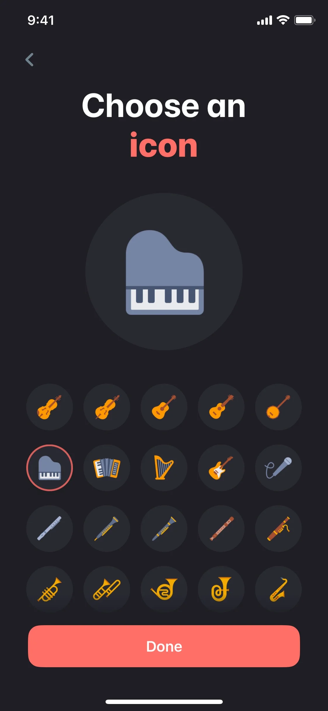 Andante UI Design Screenshot: Music Practice Journal & Metronome