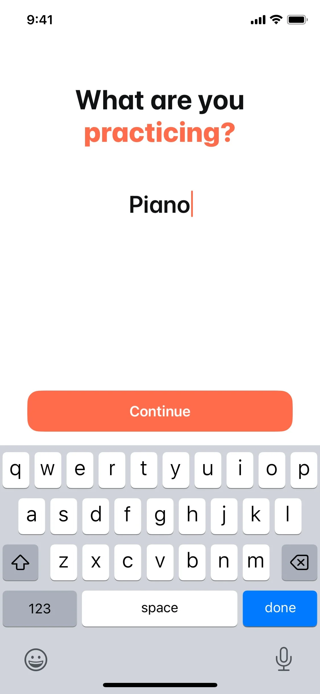 Andante UI Design Screenshot: Music Practice Journal & Metronome