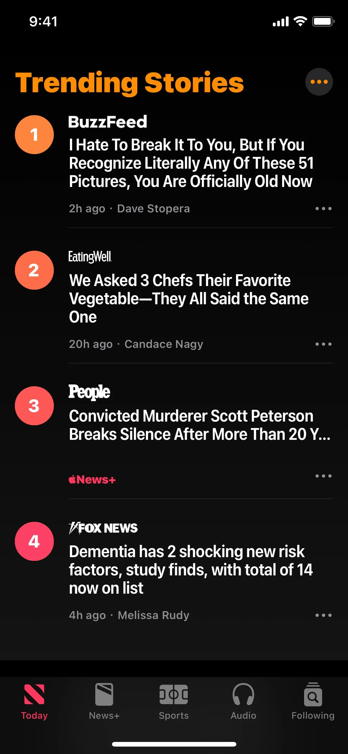 Apple News UI Design Screenshot: Top Headlines & Curated Journalism