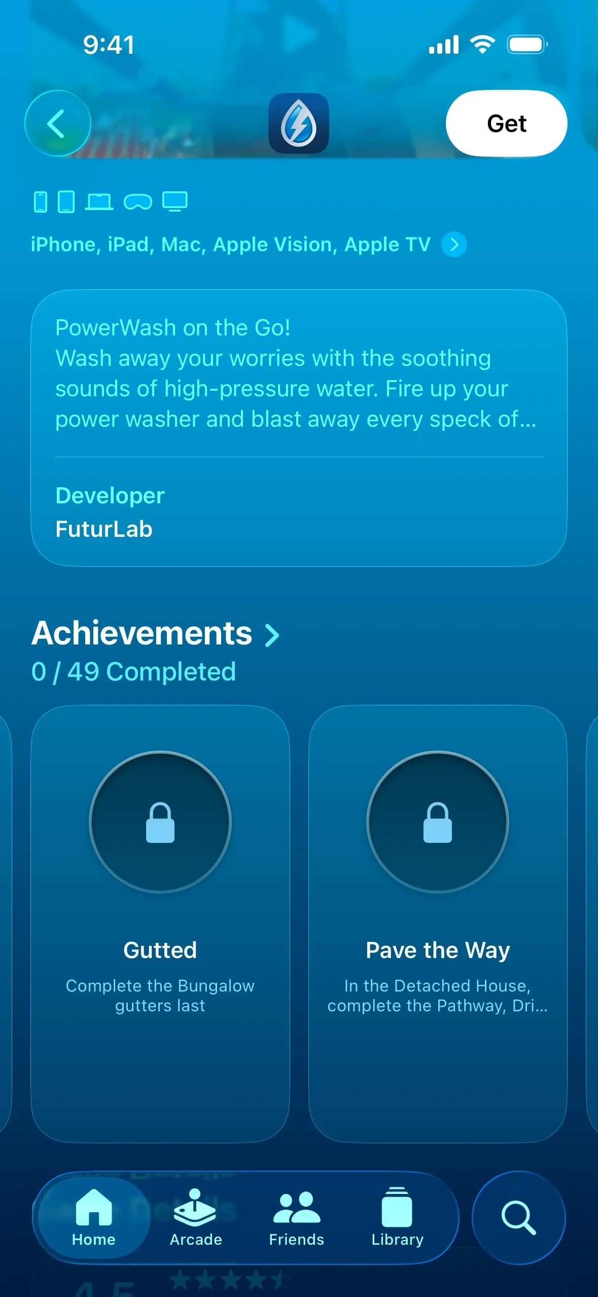 applegames UI Design Screenshot: Curated Gaming Hub & Apple Arcade