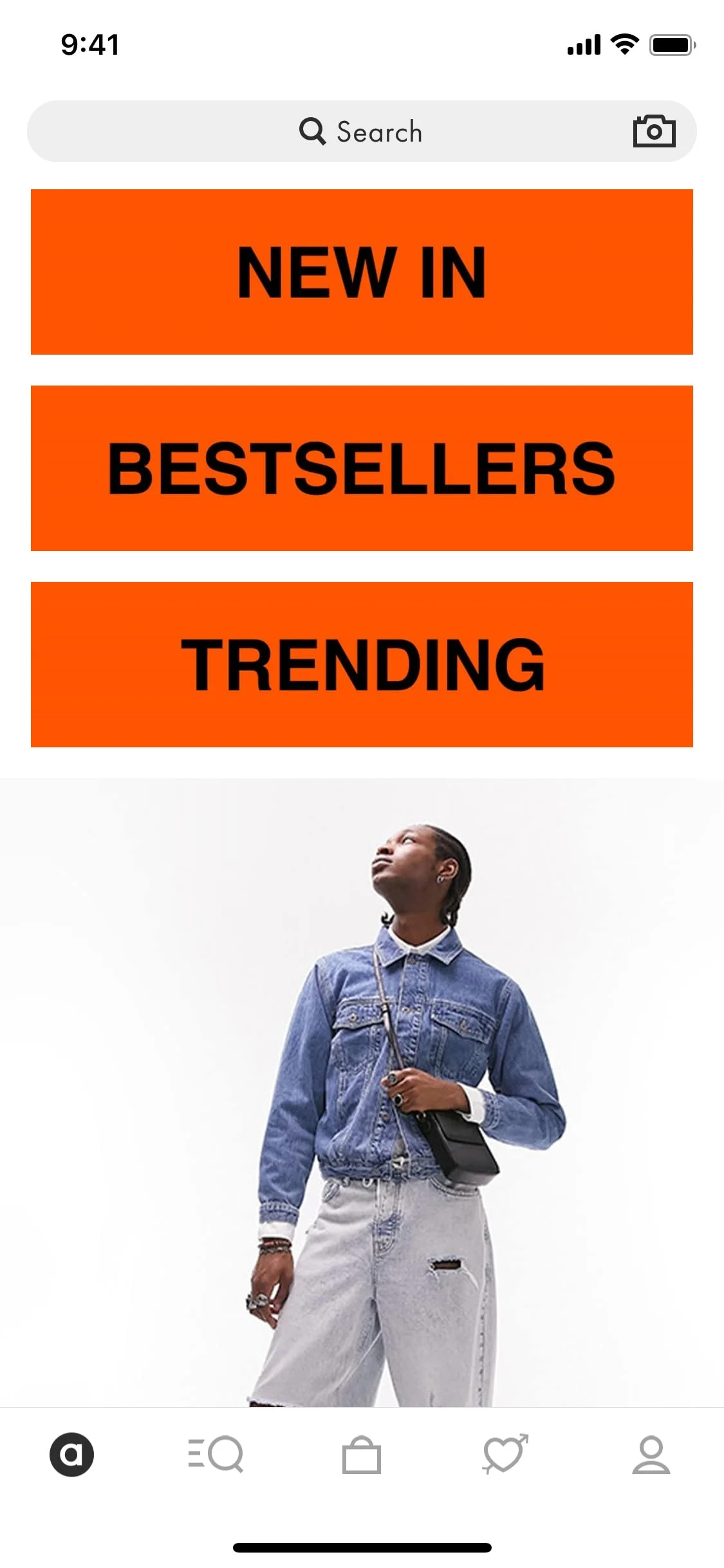 Asos UI Design Screenshot: Trending Global Fashion & Streetwear