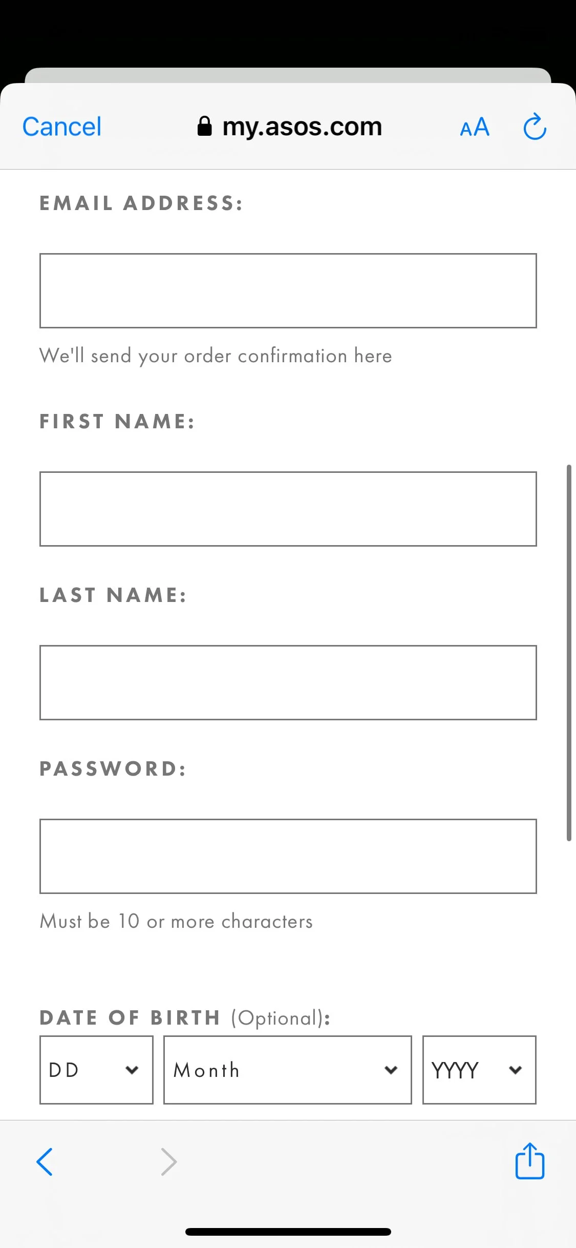 Asos UI Design Screenshot: Trending Global Fashion & Streetwear