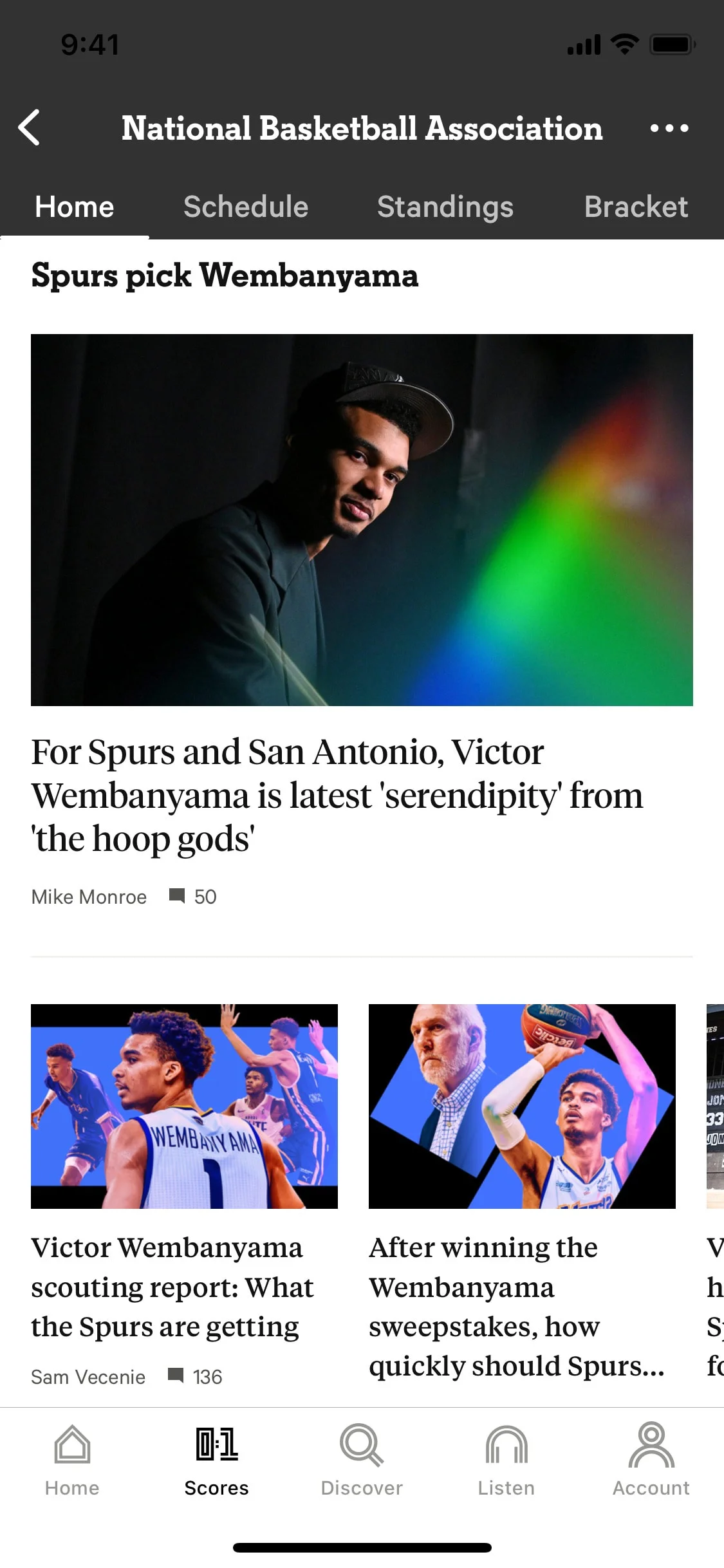 Athletic UI Design Screenshot: Deep Sports Journalism & Live Analysis