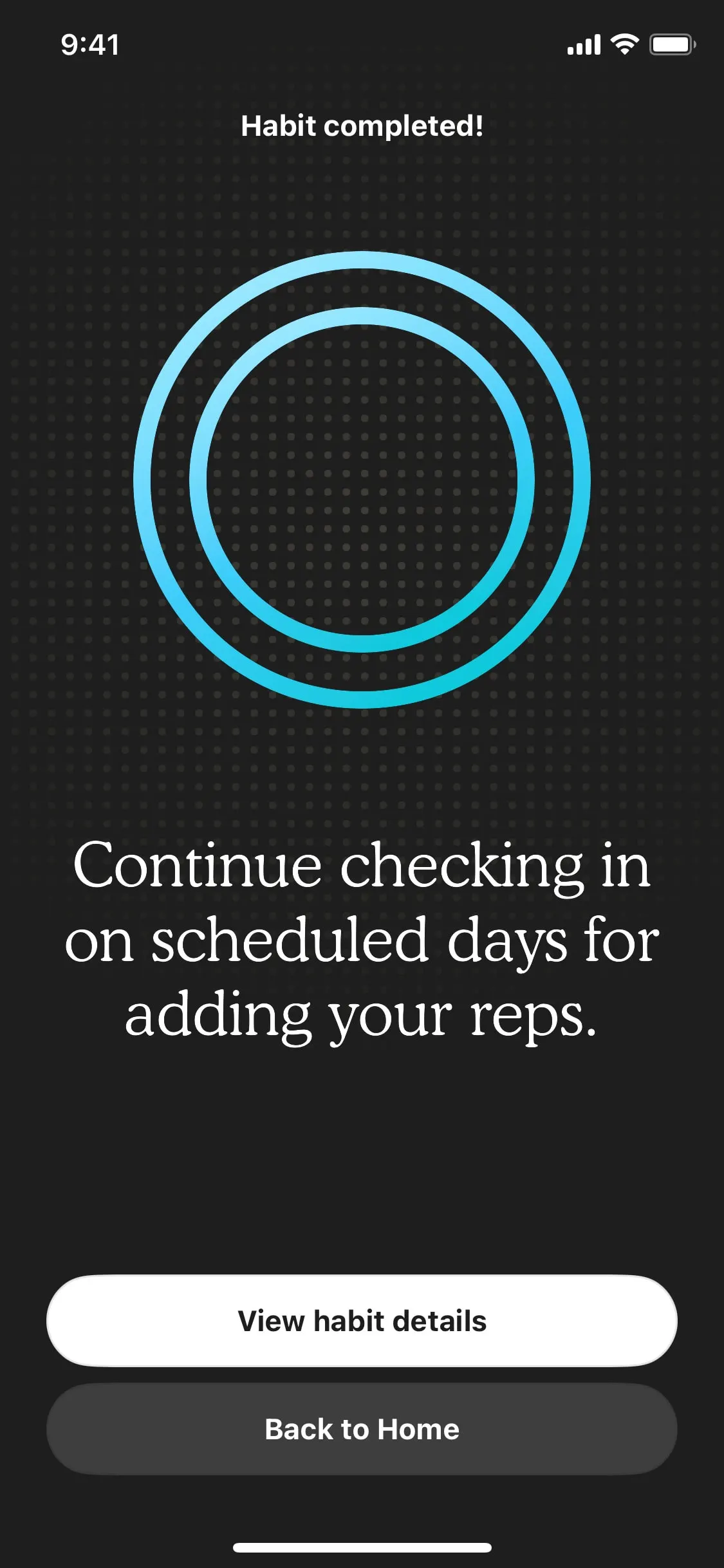 Atoms UI Design Screenshot: Daily Habit Streaks & Behavior Change