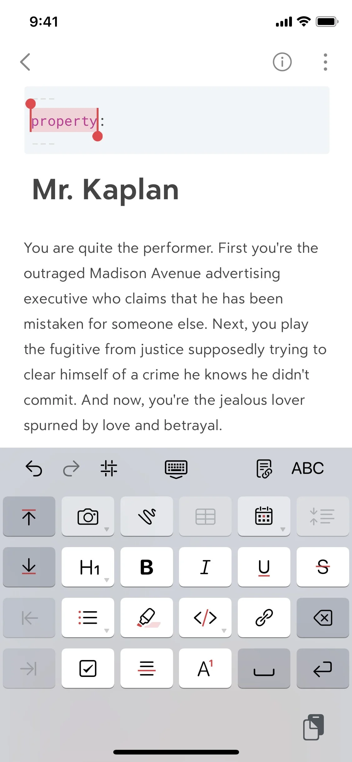 Bear UI Design Screenshot: Markdown Notes for Writers