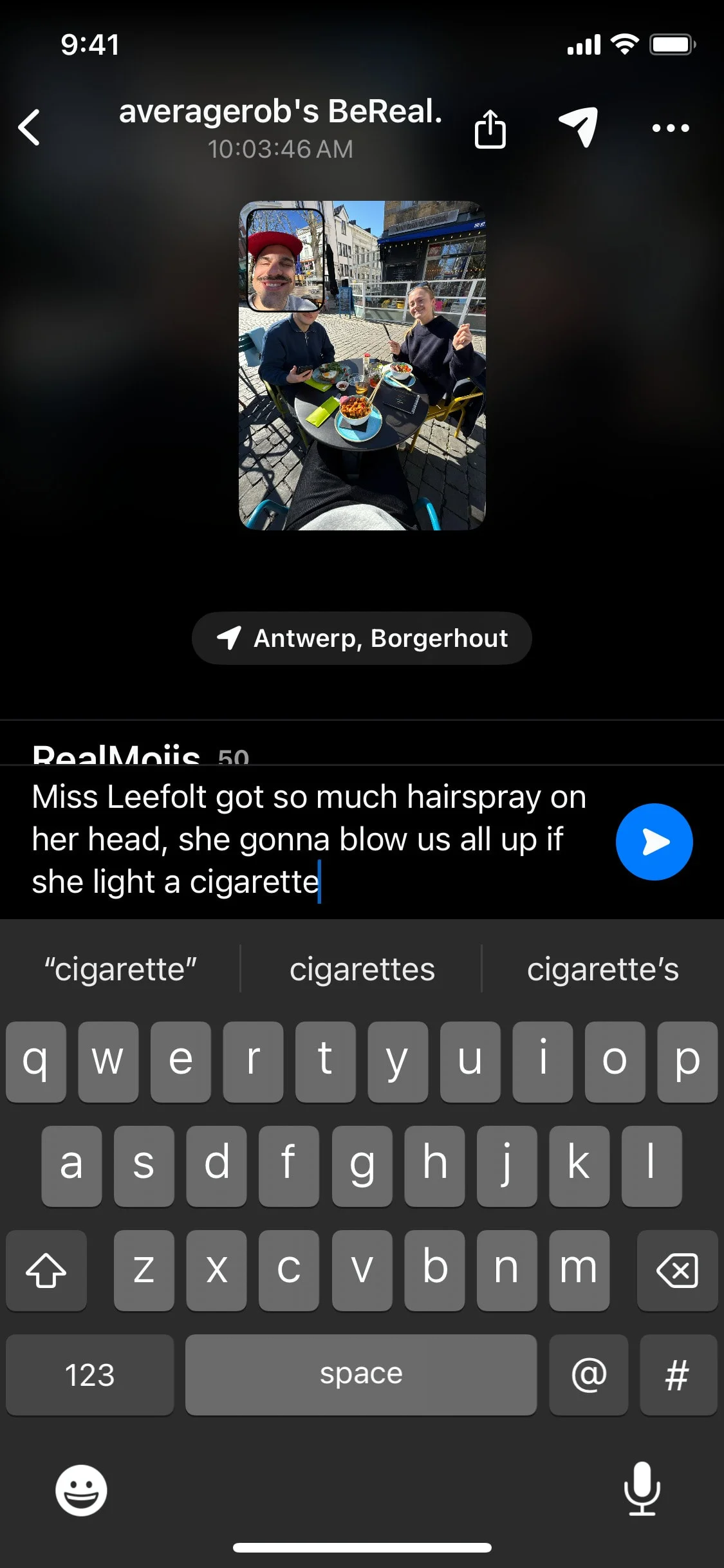 BeReal UI Design Screenshot: Real Friends & Unfiltered Moments