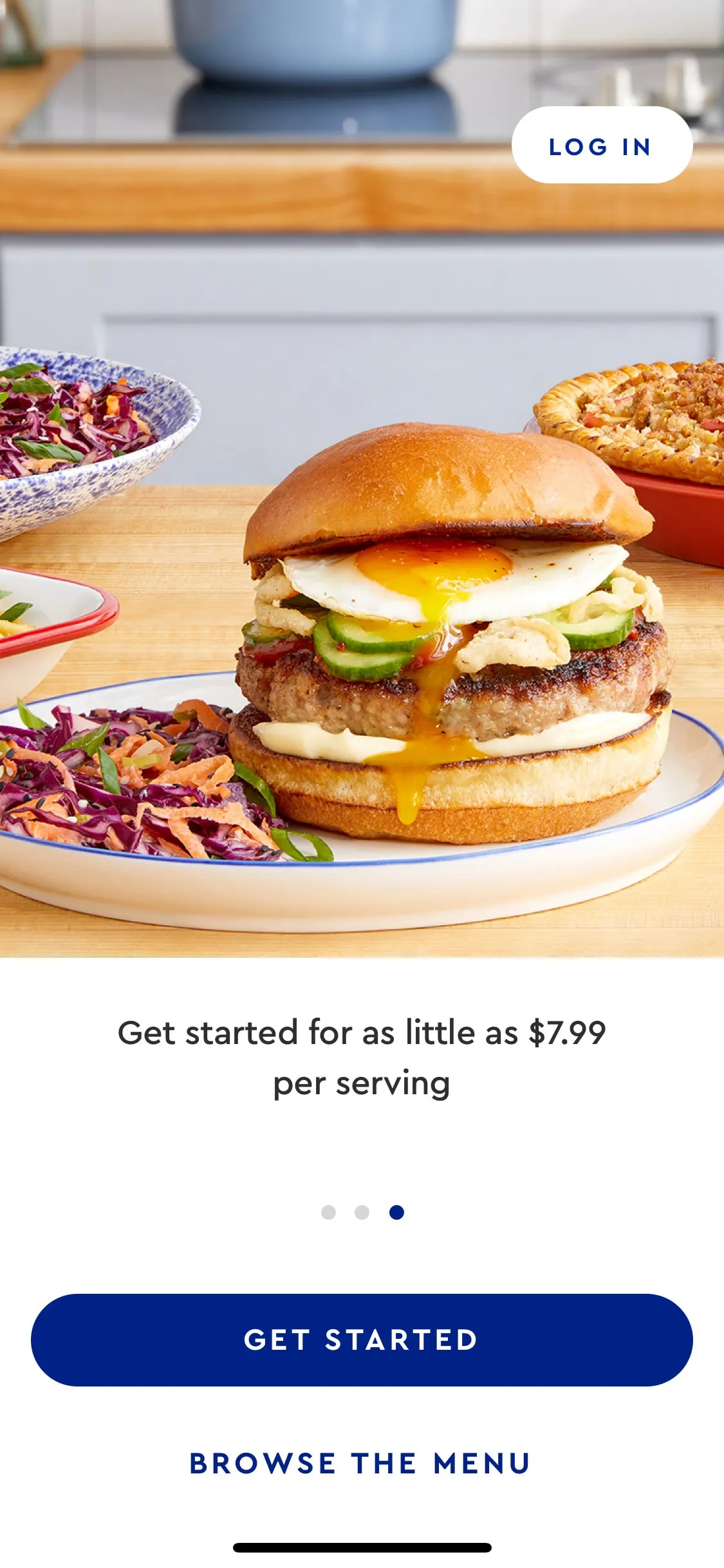 Blue Apron UI Design Screenshot: Gourmet Meal Kits & Recipes