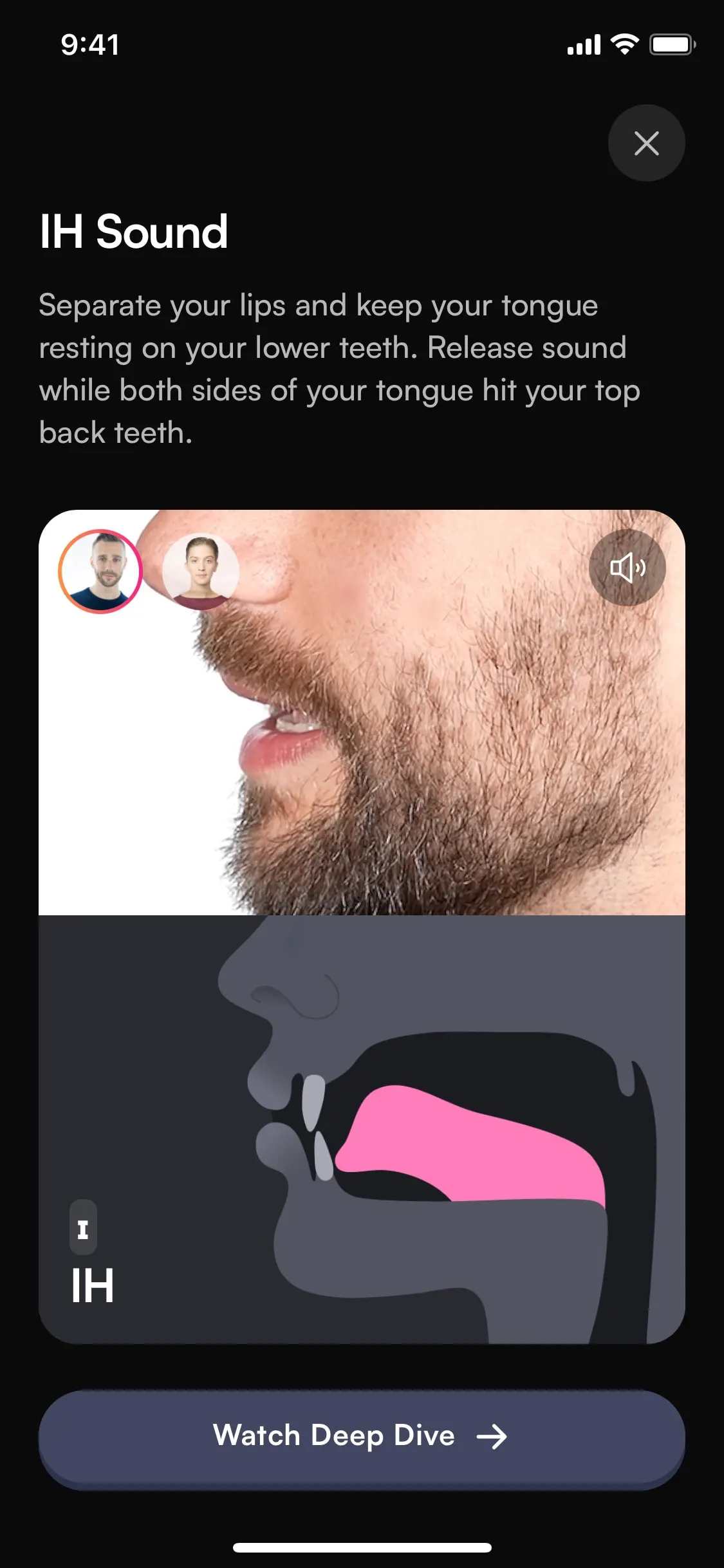 BoldVoice UI Design Screenshot: Accent Training & Public Speaking Coach