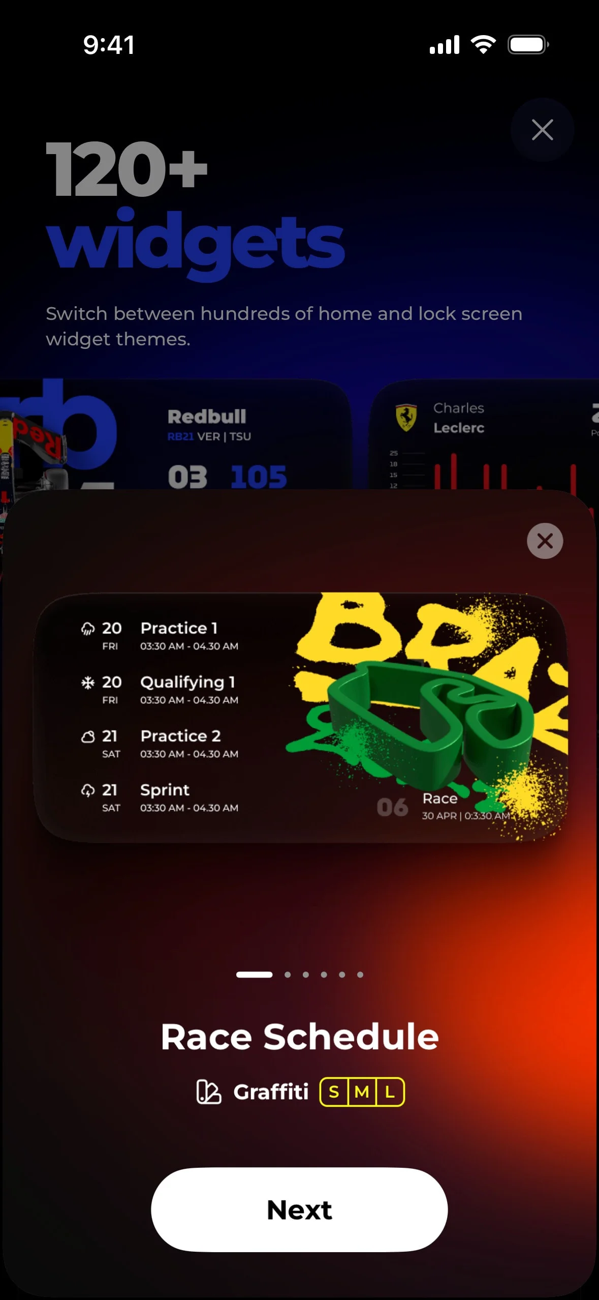 boxboxclub UI Design Screenshot: Formula 1 Widgets, Standings & Race Schedules