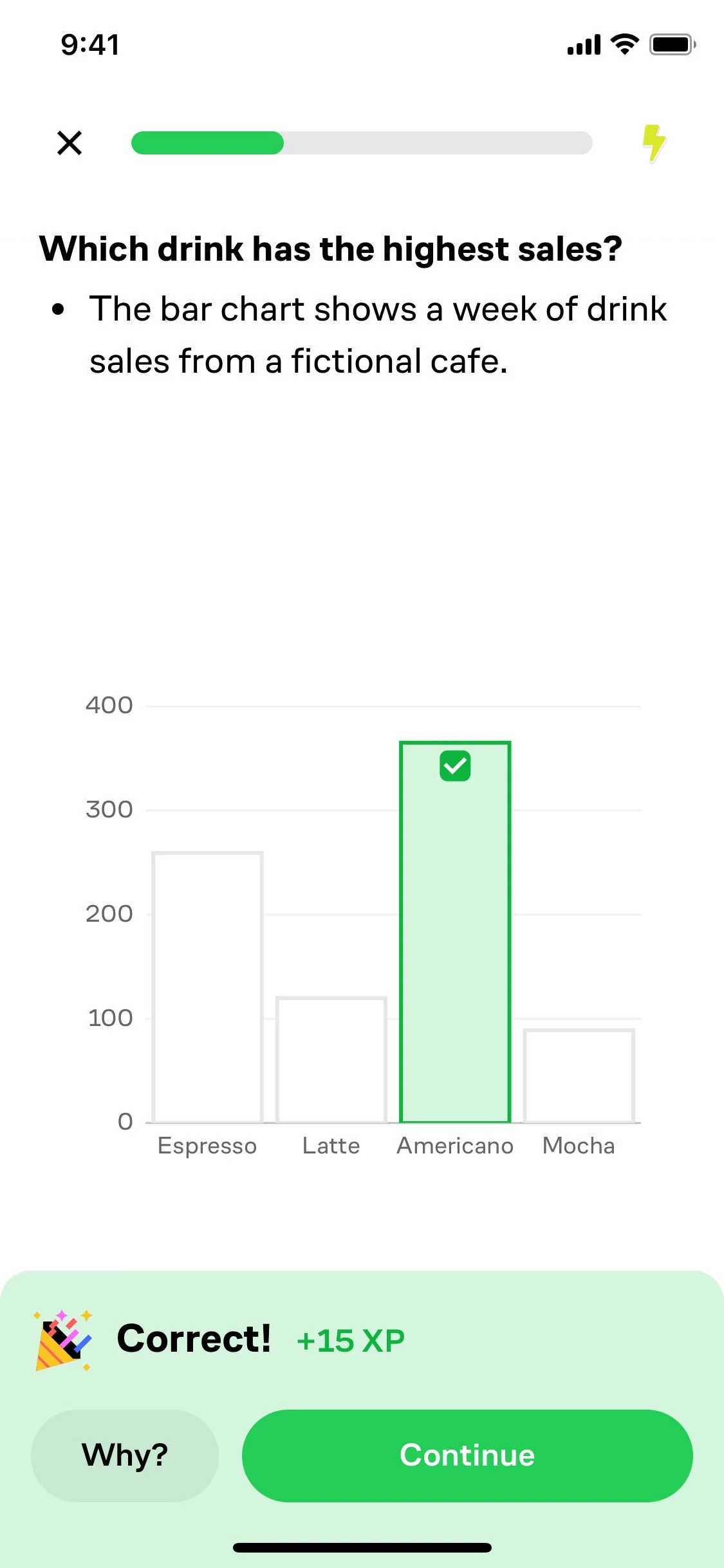 Brilliant UI Design Screenshot: Interactive Math, Data & CS Learning