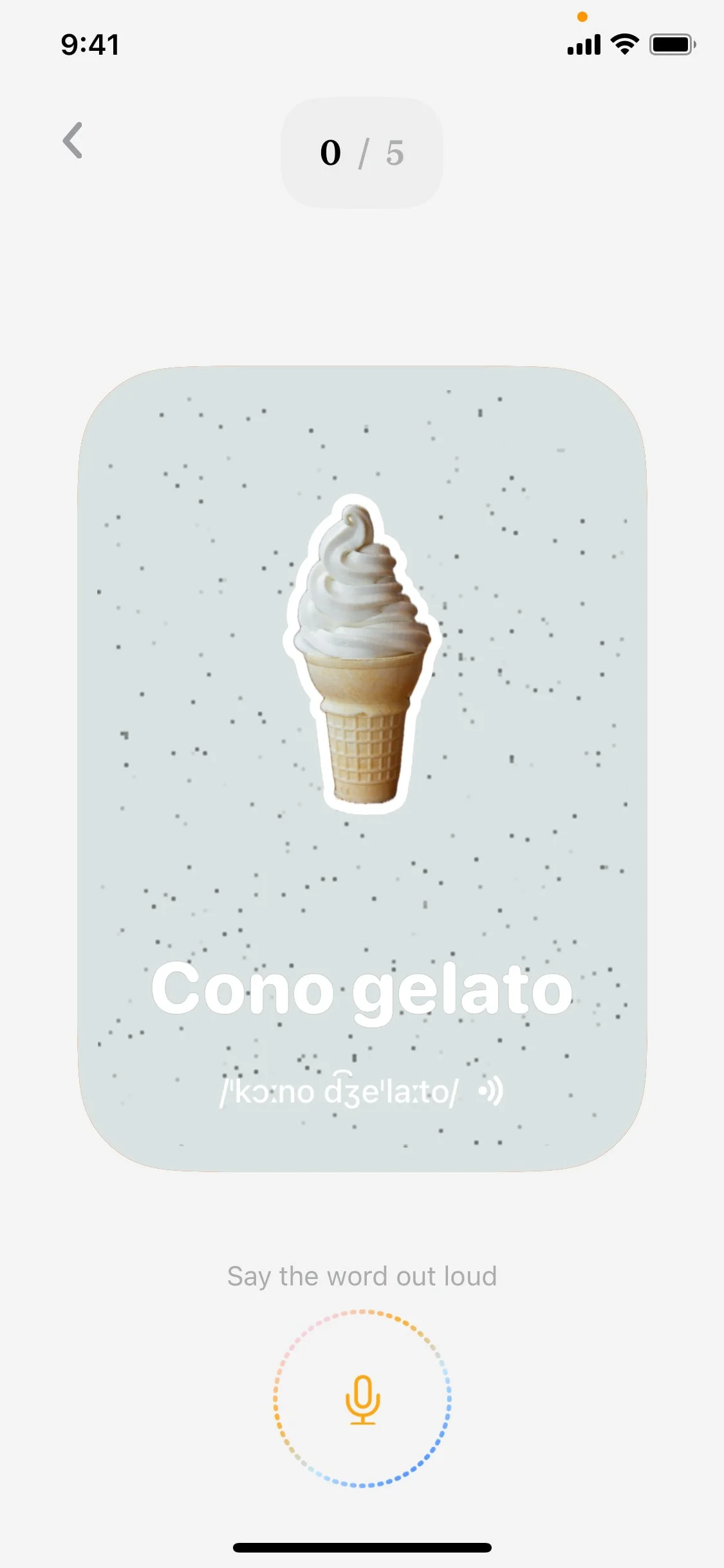 Capwords UI Design Screenshot: Interactive Pronunciation & Language Cards