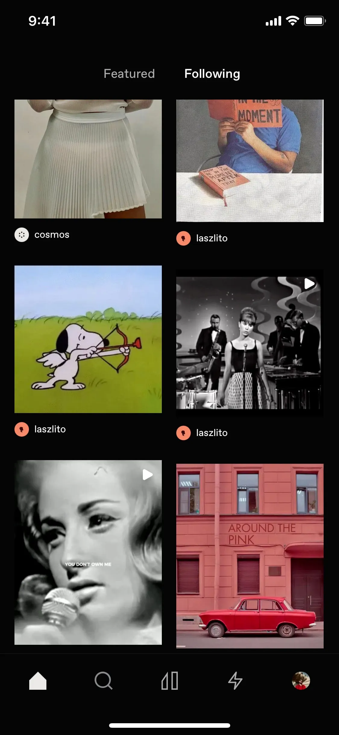 Cosmos UI Design Screenshot: Visual Inspiration & Curated Library