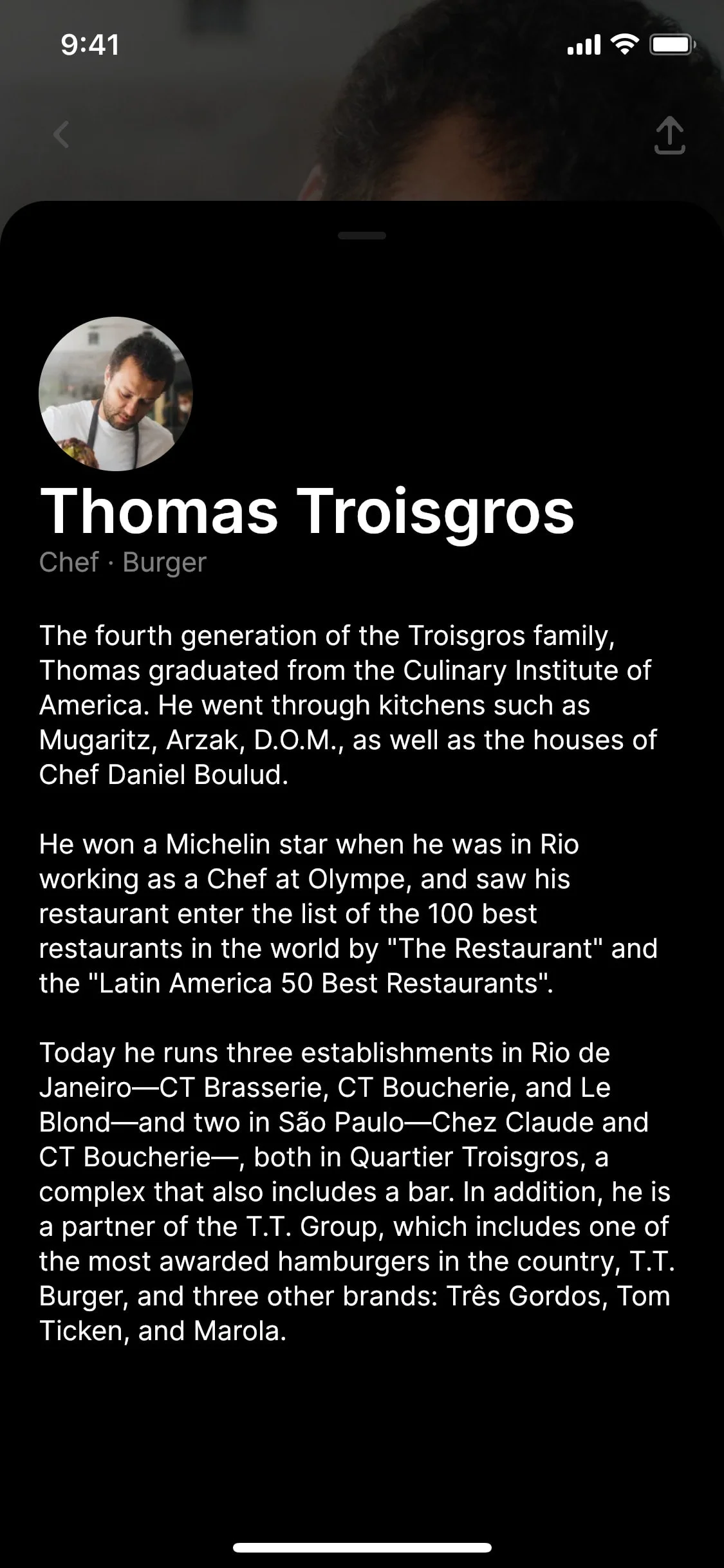 CREME UI Design Screenshot: Culinary Masterclasses by World Chefs