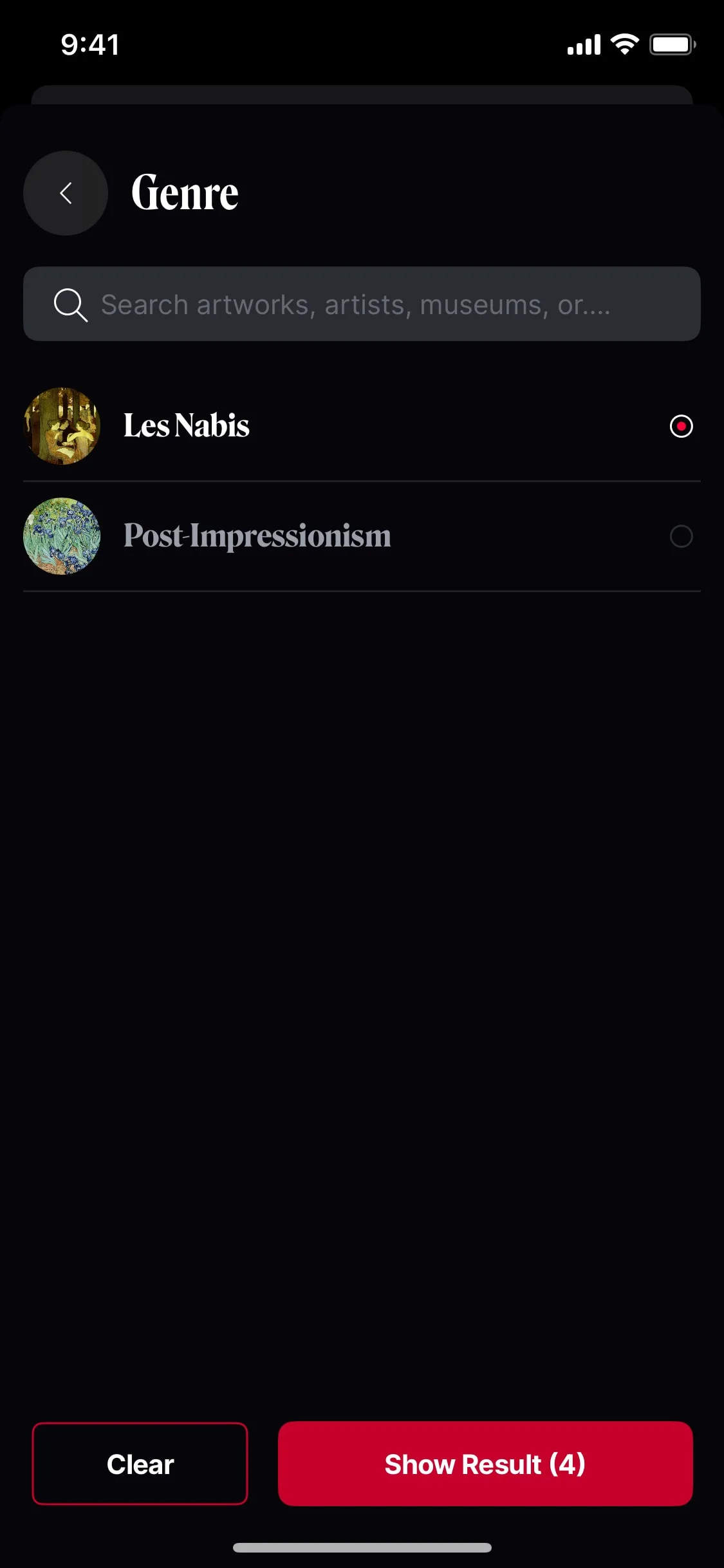 DailyArt UI Design Screenshot: Daily Masterpieces & Art History Stories