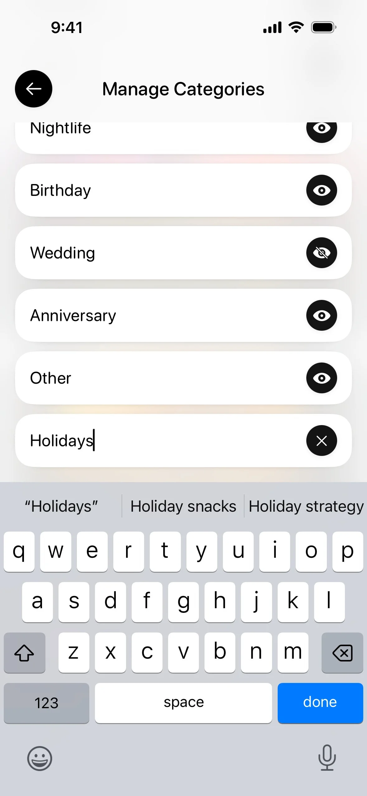 days UI Design Screenshot: Milestone Countdown & Event Reminder