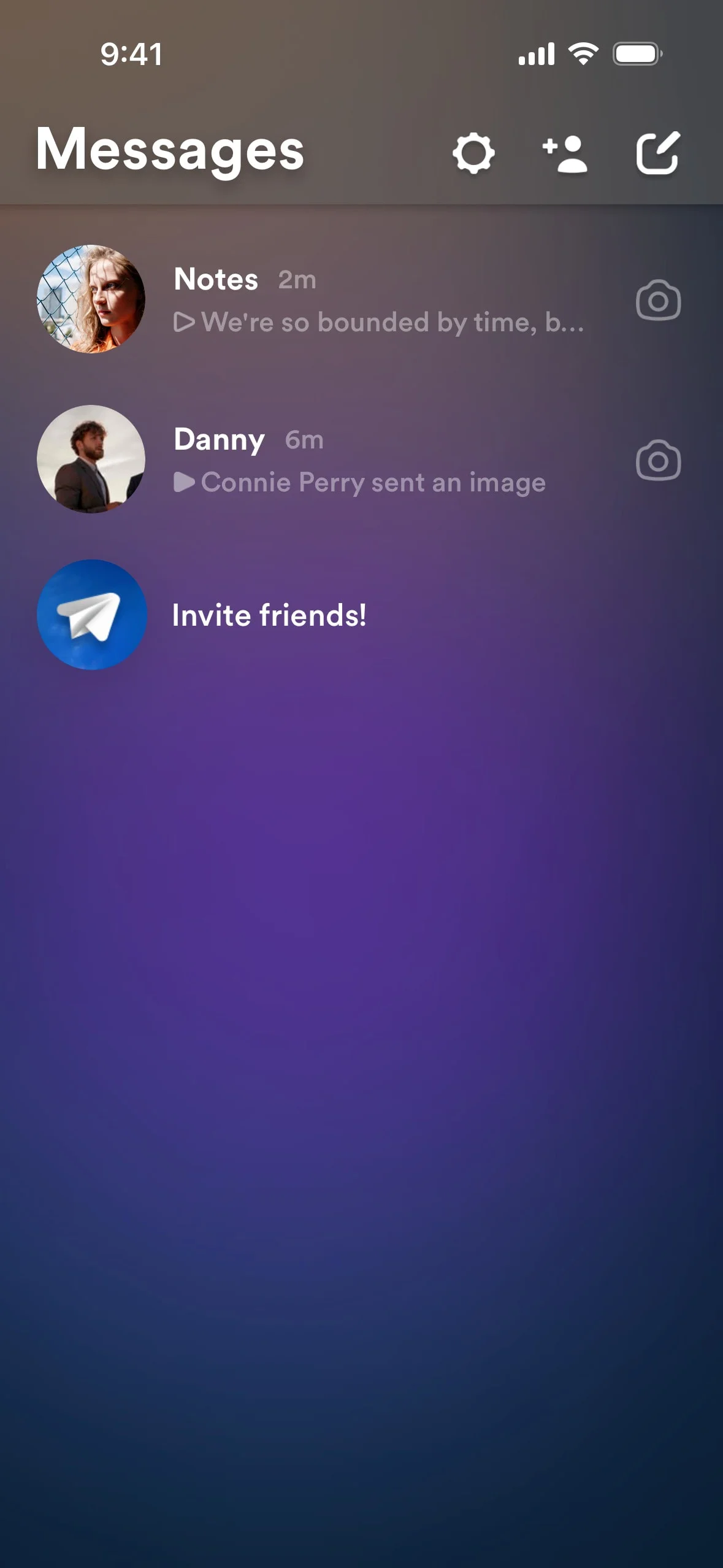 daze UI Design Screenshot: Creative Messaging & Expressive Canvas