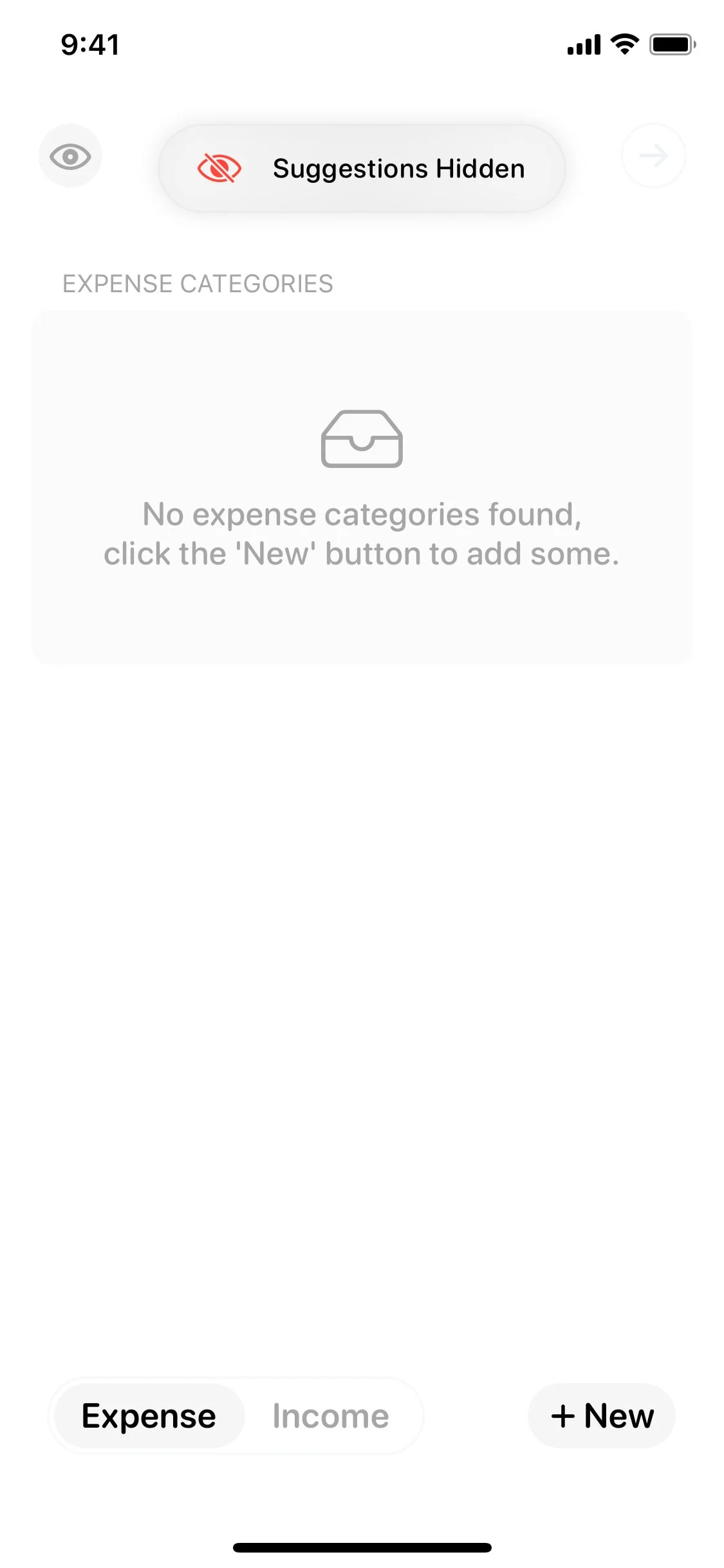 Dime UI Design Screenshot: Minimalist Expense & Budget Tracker