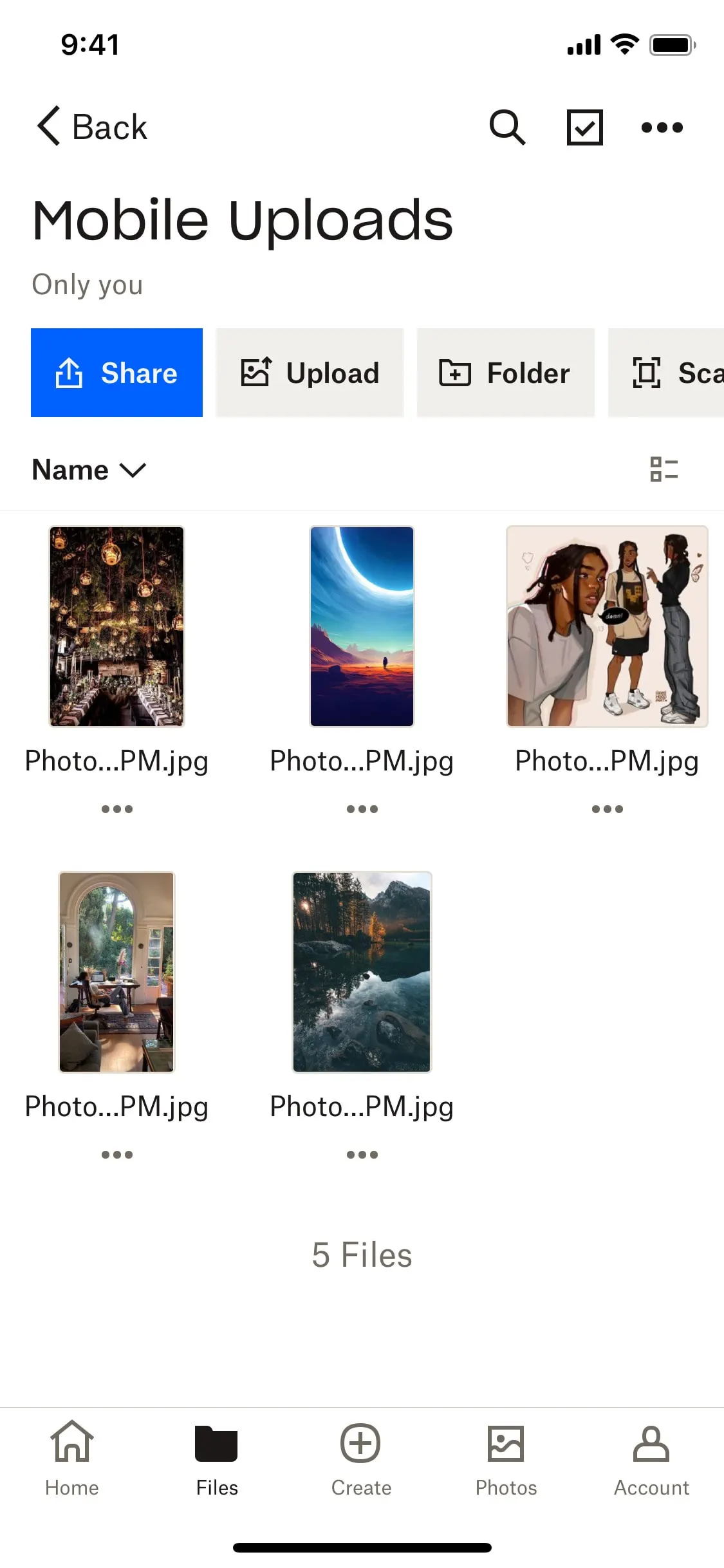Dropbox UI Design Screenshot: Cloud Storage & File Collaboration