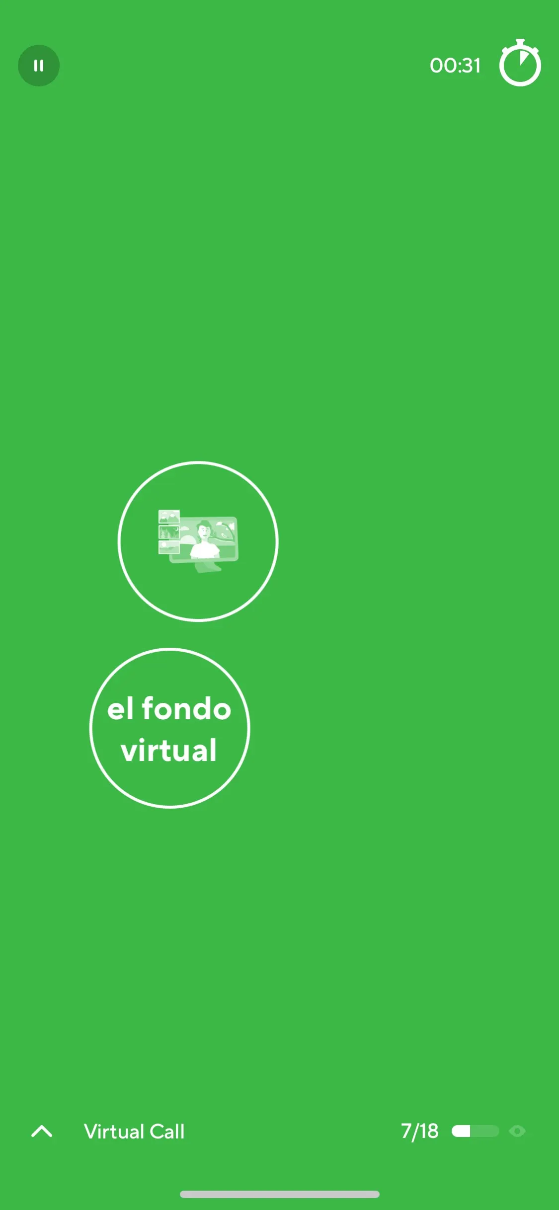 Drops UI Design Screenshot: Visual Fast-Paced Language Learning