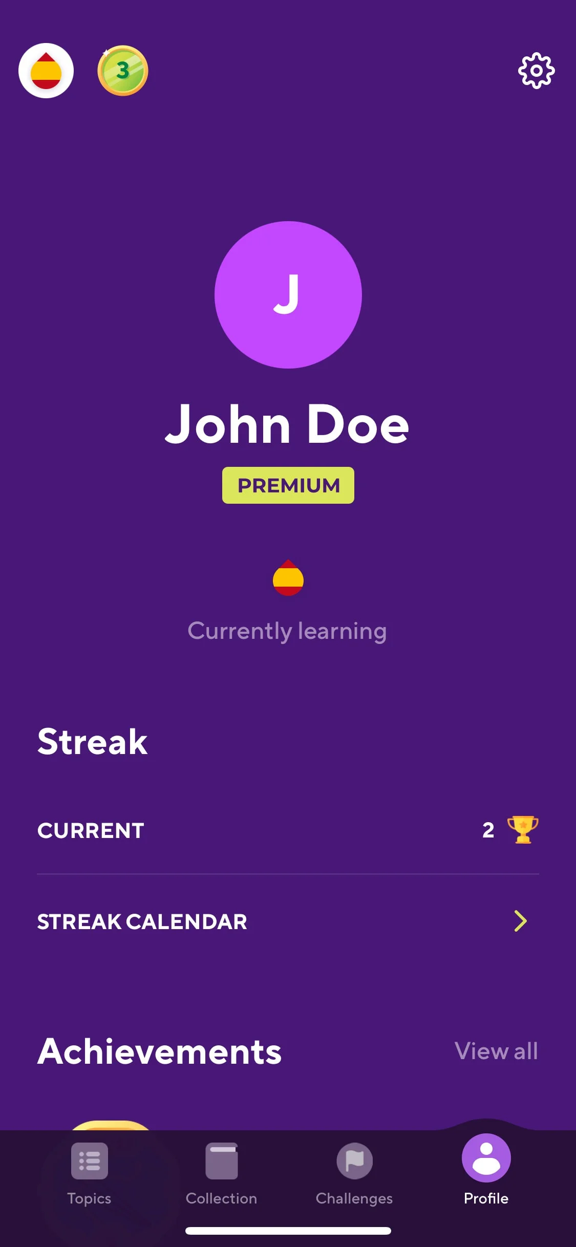 Drops UI Design Screenshot: Visual Fast-Paced Language Learning