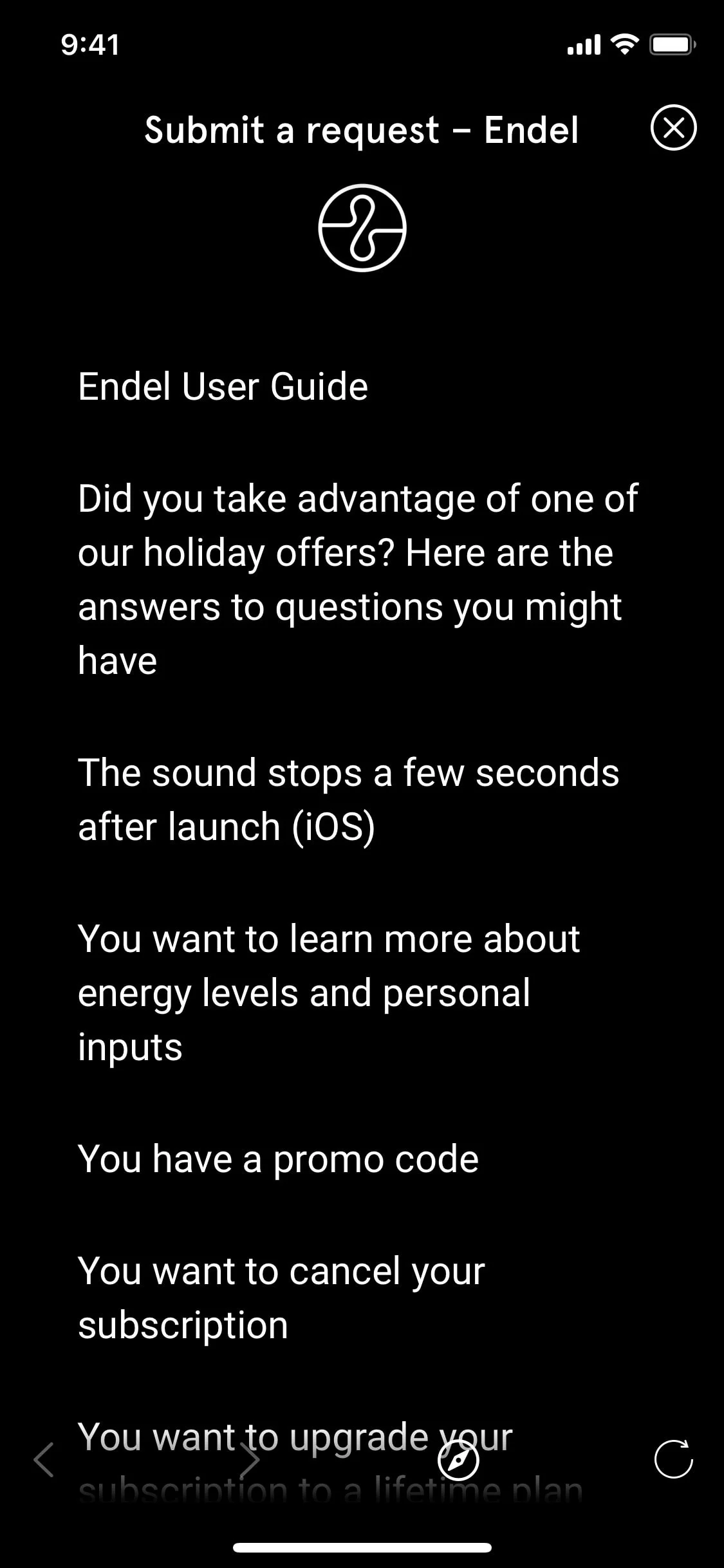 Endel UI Design Screenshot: Personalized Soundscapes for Focus & Sleep
