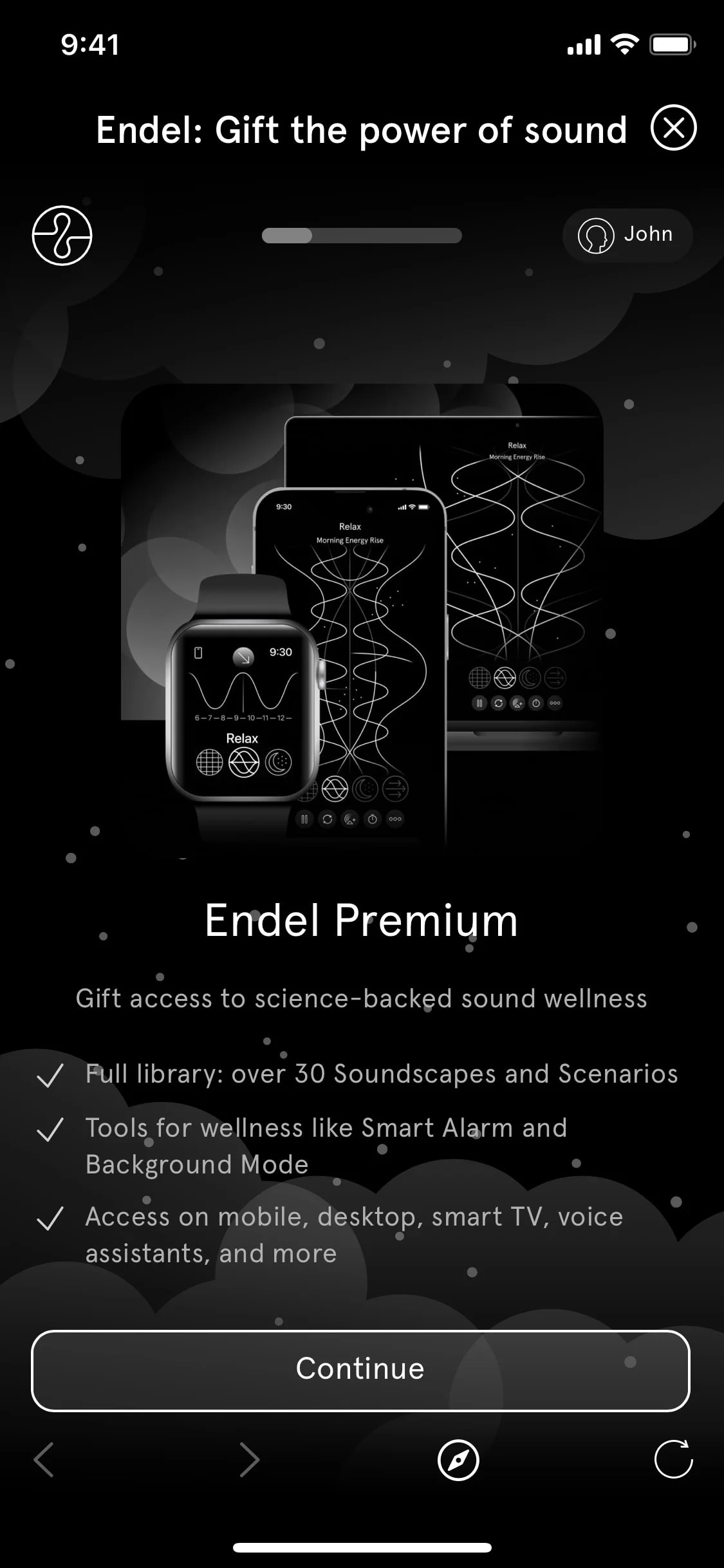 Endel UI Design Screenshot: Personalized Soundscapes for Focus & Sleep