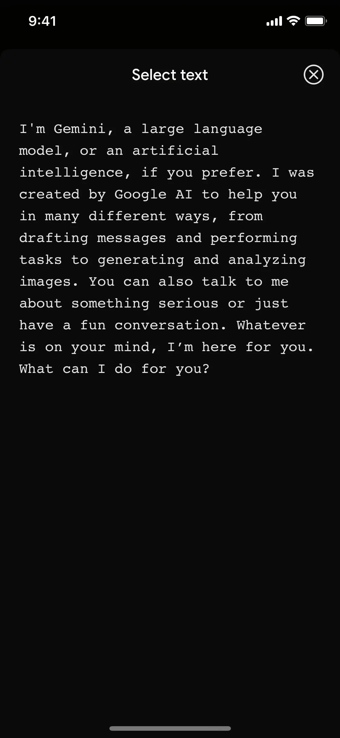 Gemini UI Design Screenshot: Google Generative AI Companion