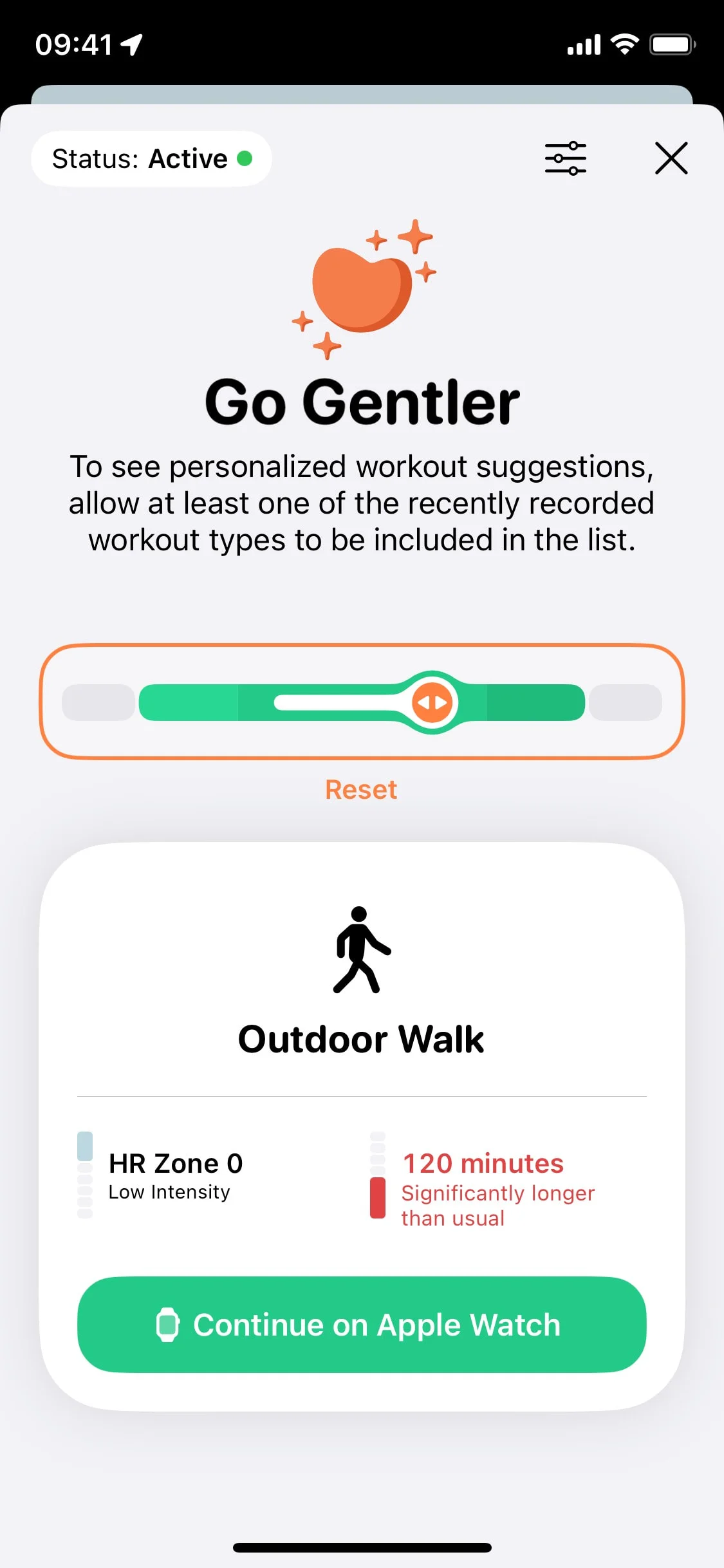 Gentler Streak UI Design Screenshot: Empathetic Fitness & Activity Tracker