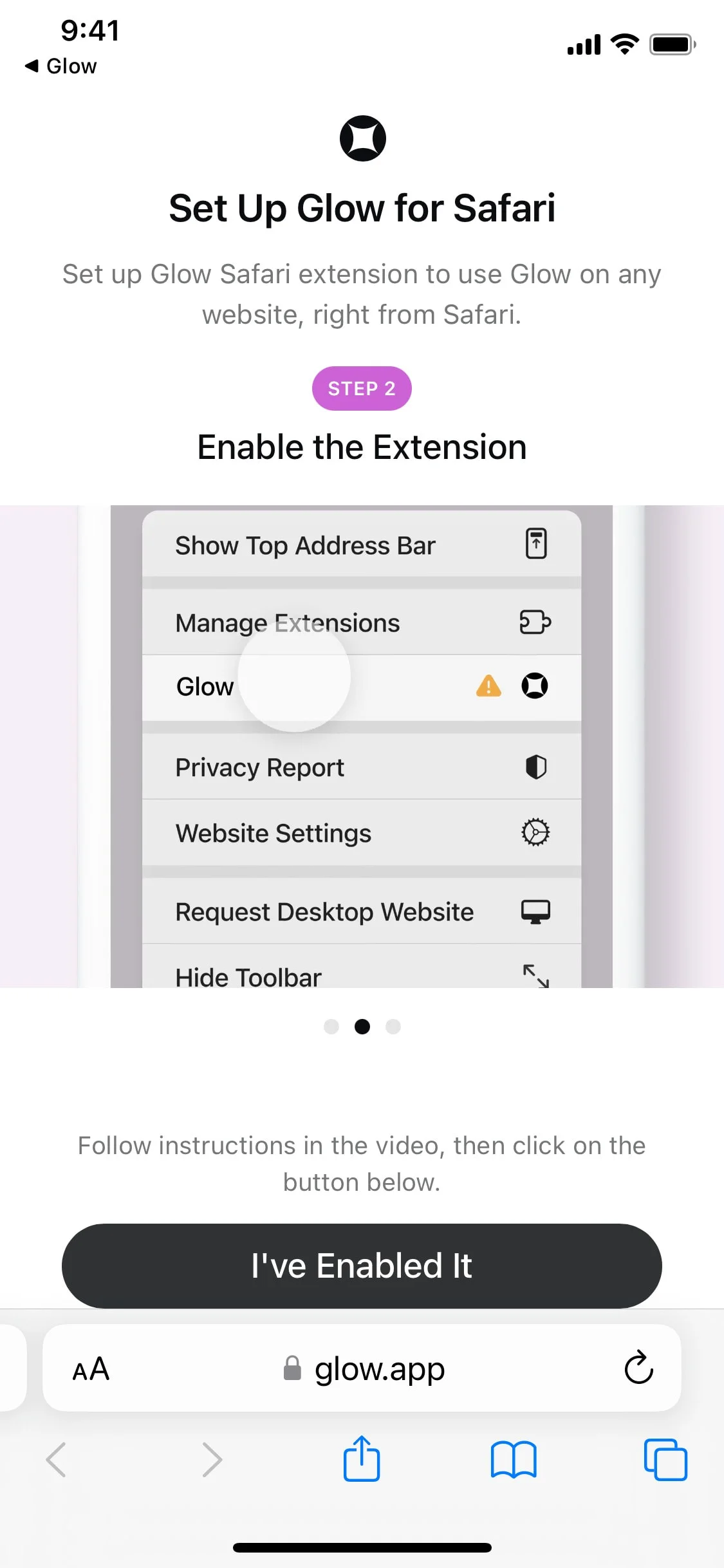Glow UI Design Screenshot: AI Browsing Assistant & Smart Highlights