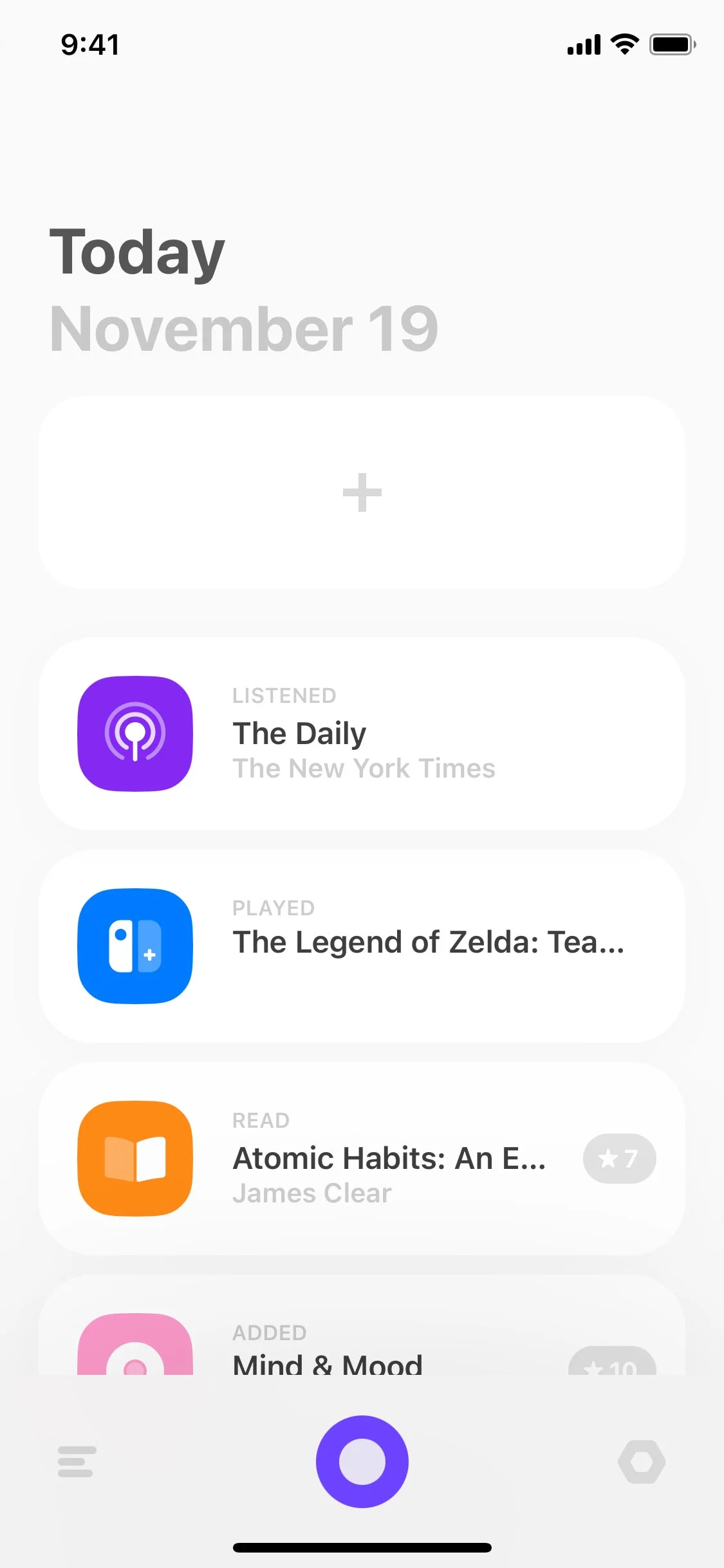 Haptic UI Design Screenshot: Tactile Productivity & Clean Lists