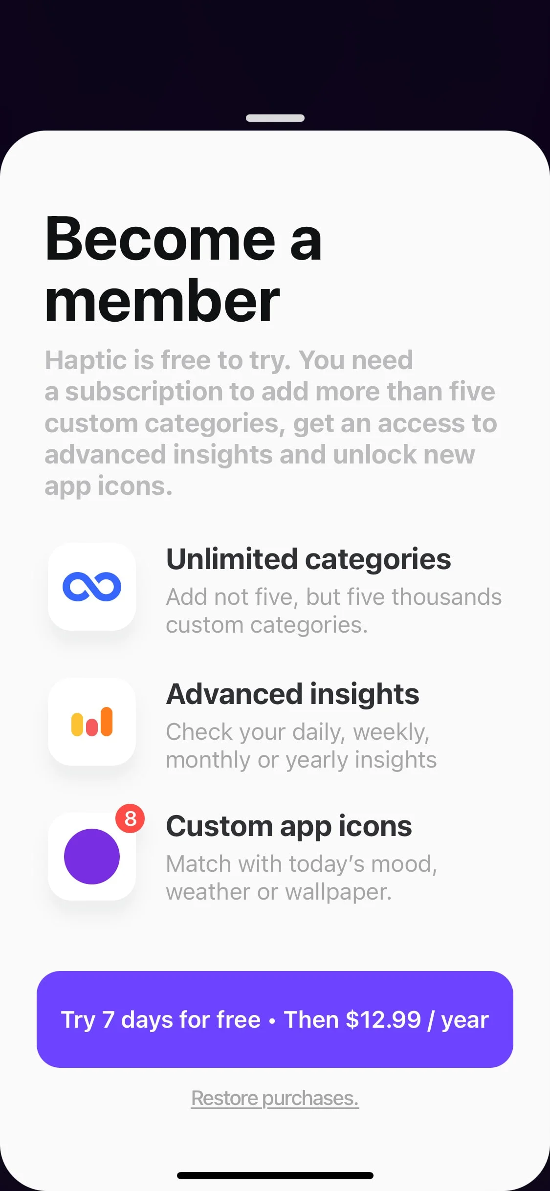 Haptic UI Design Screenshot: Tactile Productivity & Clean Lists