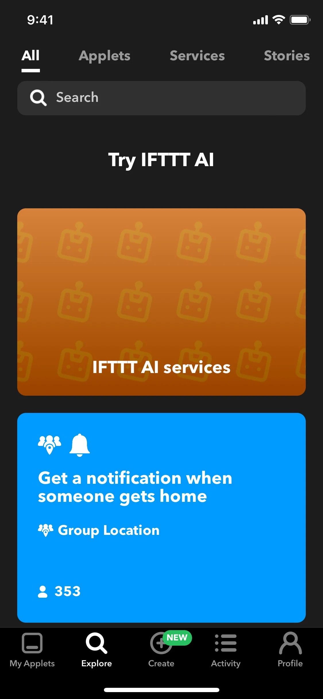 IFTTT UI Design Screenshot: Automate Your Apps & Connected Devices
