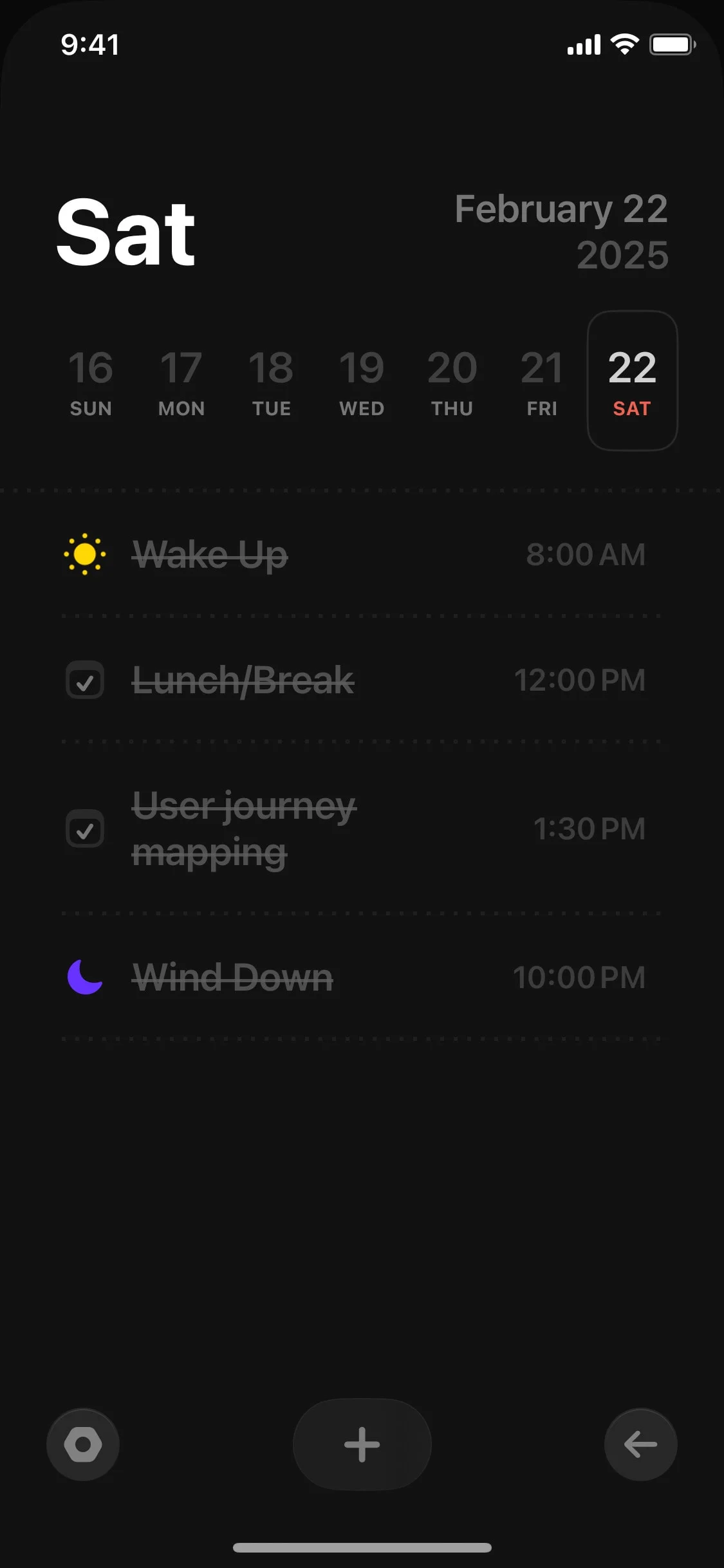 Joi UI Design Screenshot: Daily Reflections & Routine Planner