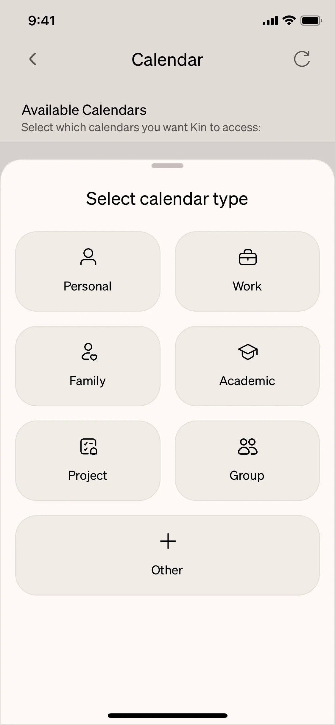 Kin UI Design Screenshot: Personalized Family & Connection Ledger