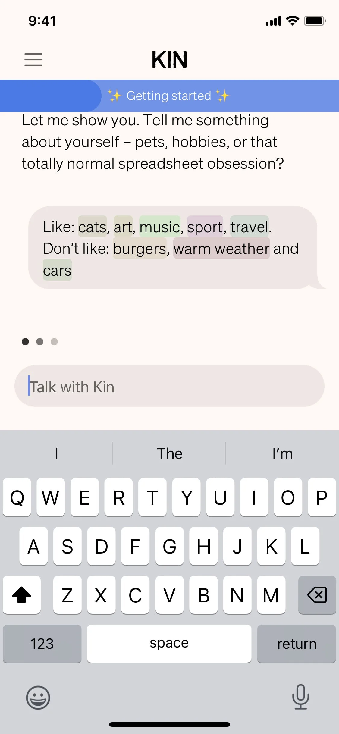 Kin UI Design Screenshot: Personalized Family & Connection Ledger
