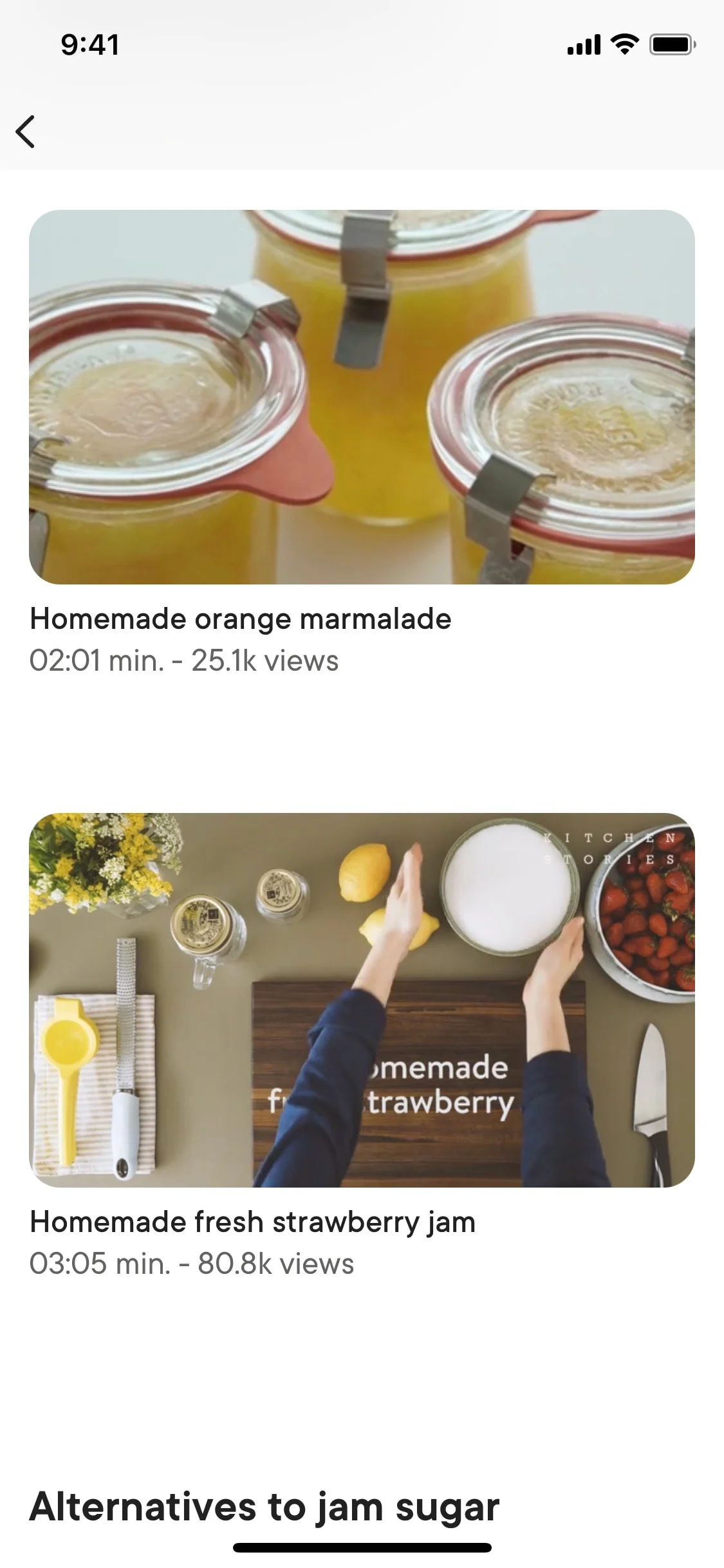 Kitchen Stories UI Design Screenshot: Video Recipes & Step-by-Step Cooking