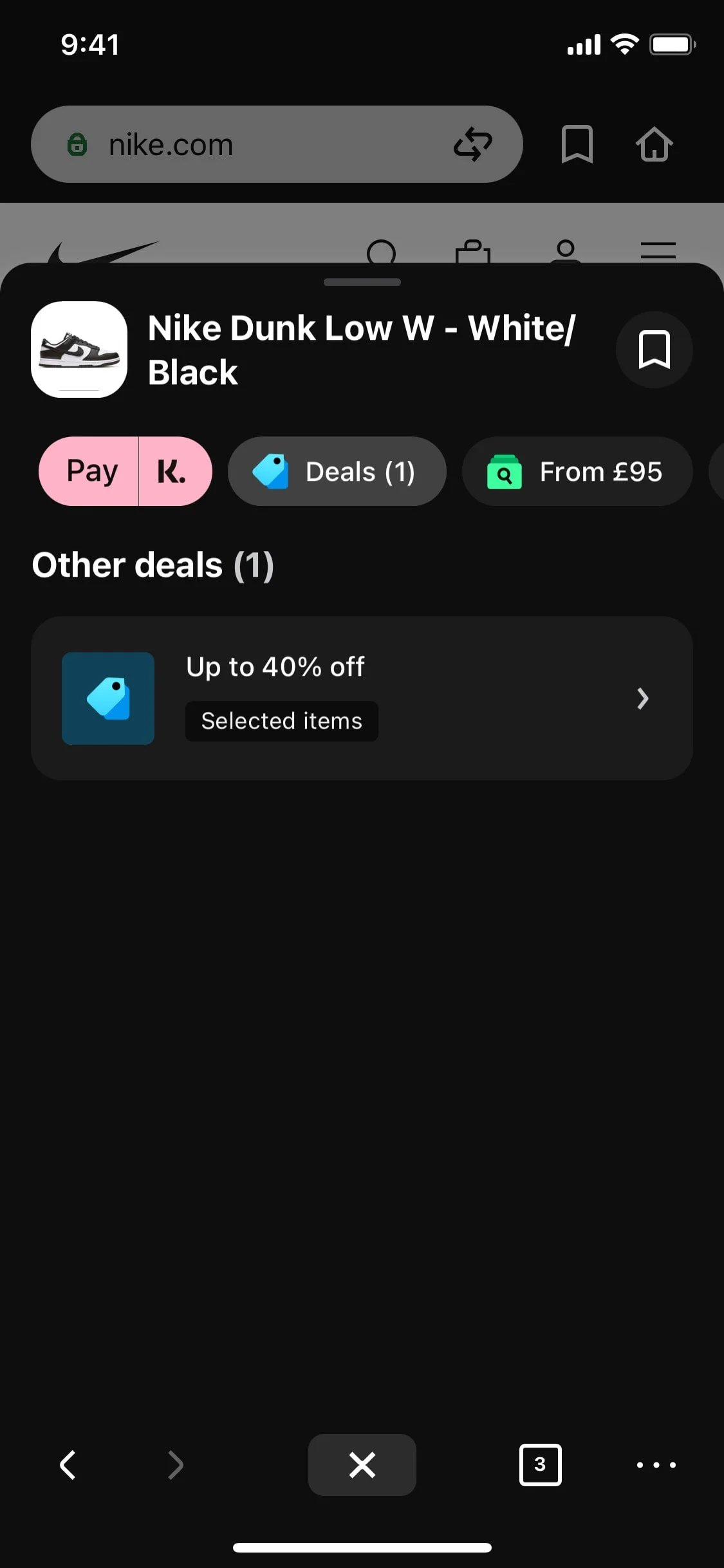 Klarna UI Design Screenshot: Flexible Shopping, Deals & Pay in 4