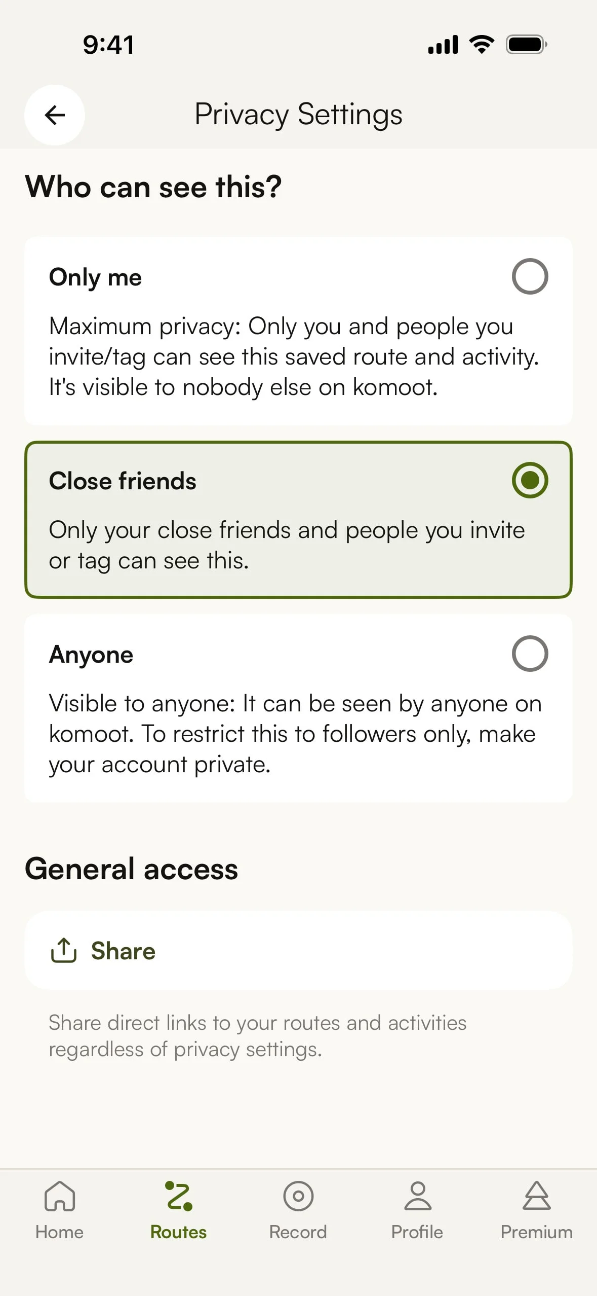 komoot UI Design Screenshot: Hiking, Mountain Biking & Cycling Routes