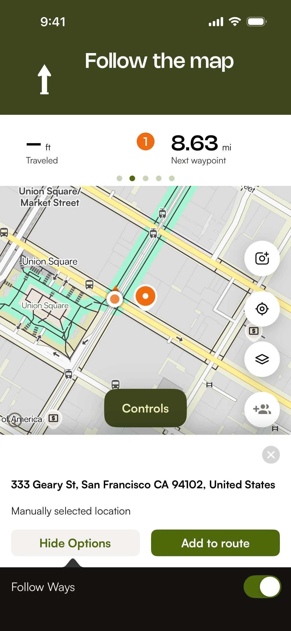 komoot UI Design Screenshot: Route Planning & Outdoor Navigation