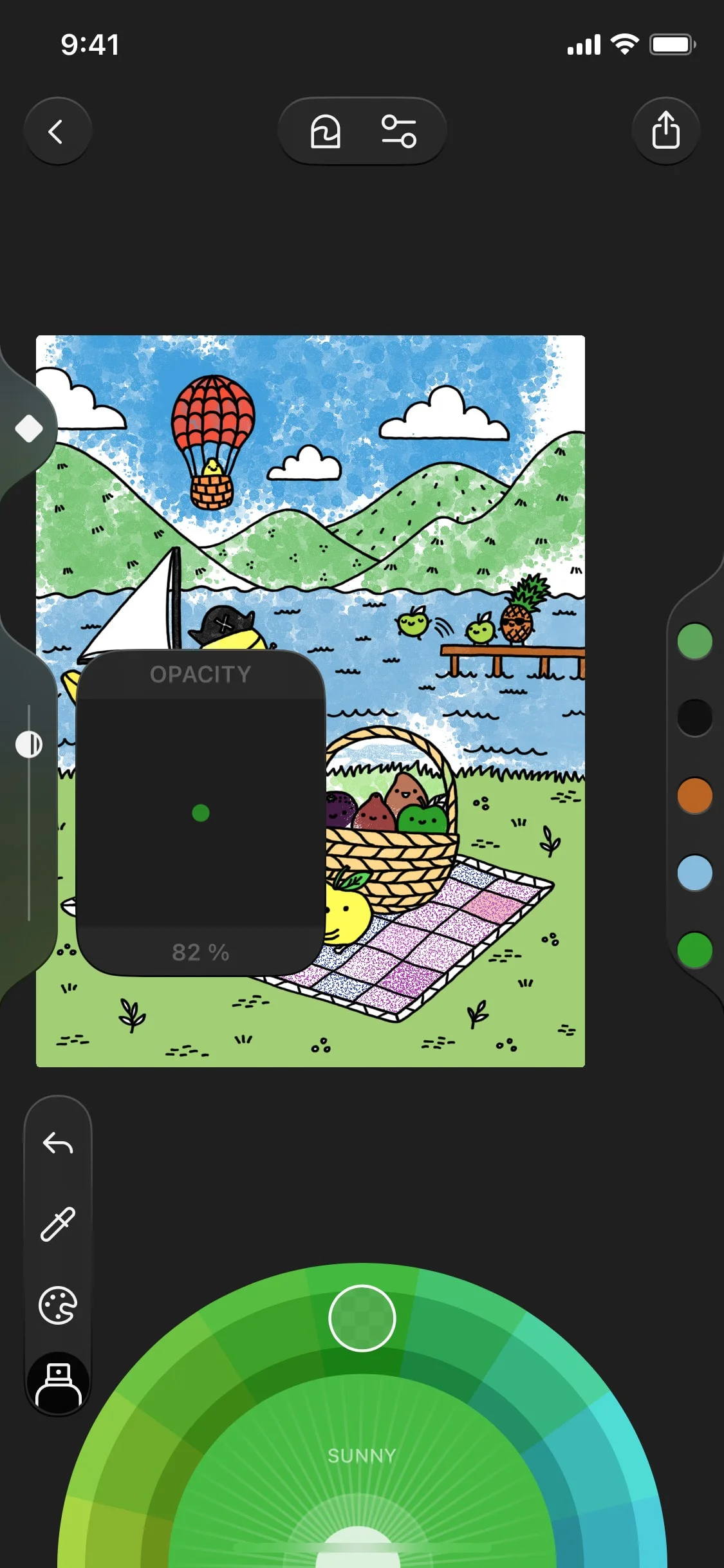 Lake UI Design Screenshot: Artistic Coloring Book & Daily Drawings