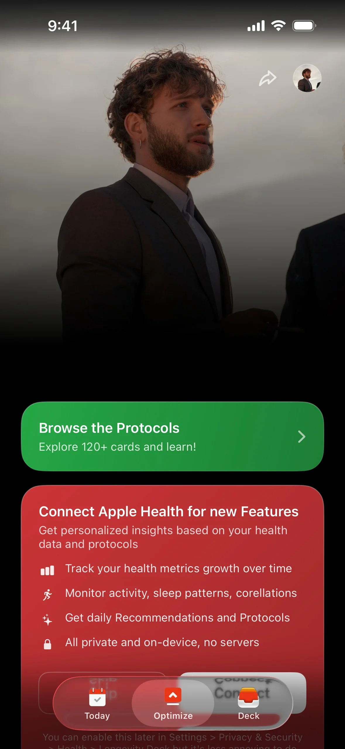 longevity UI Design Screenshot: Healthspan & Biological Age Tracker