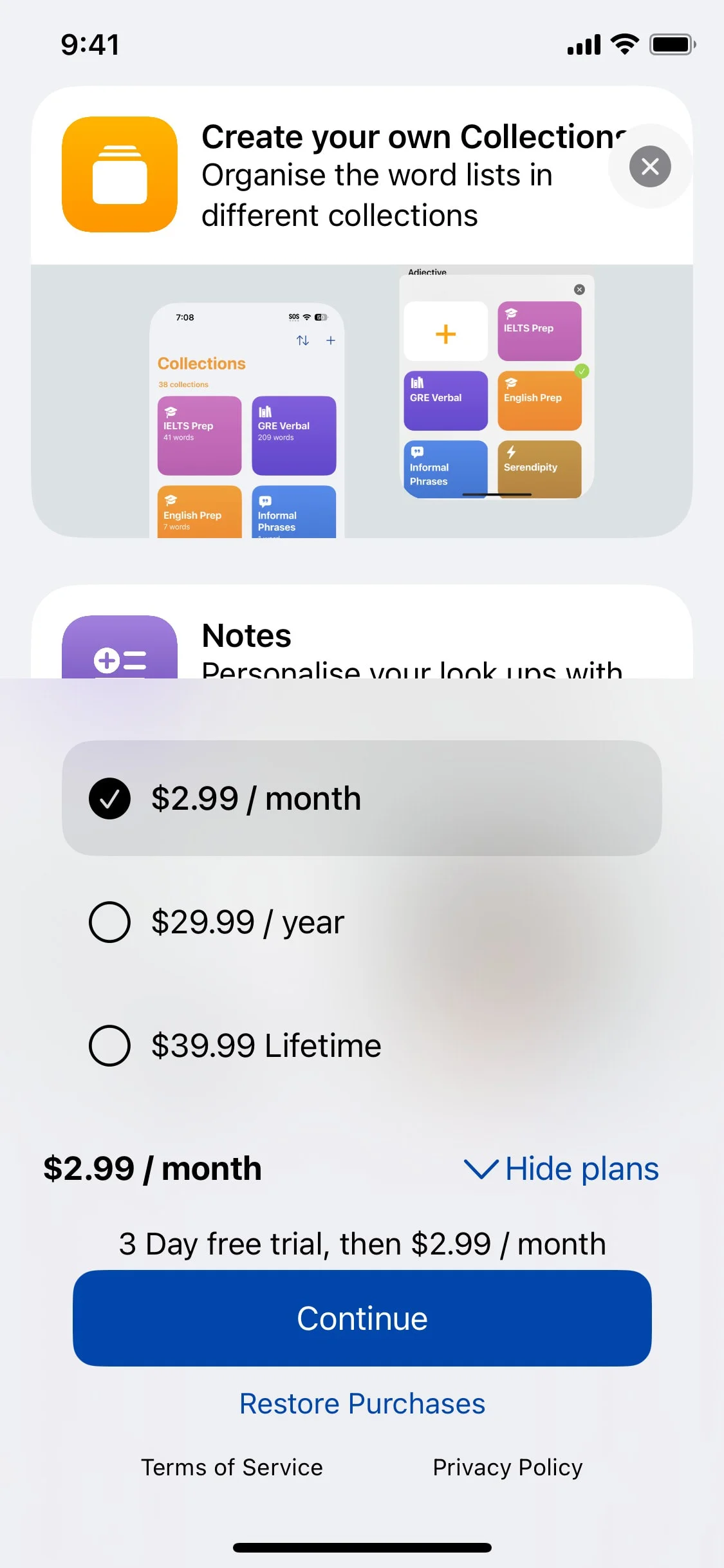 LookUp UI Design Screenshot: English Dictionary & Word of the Day