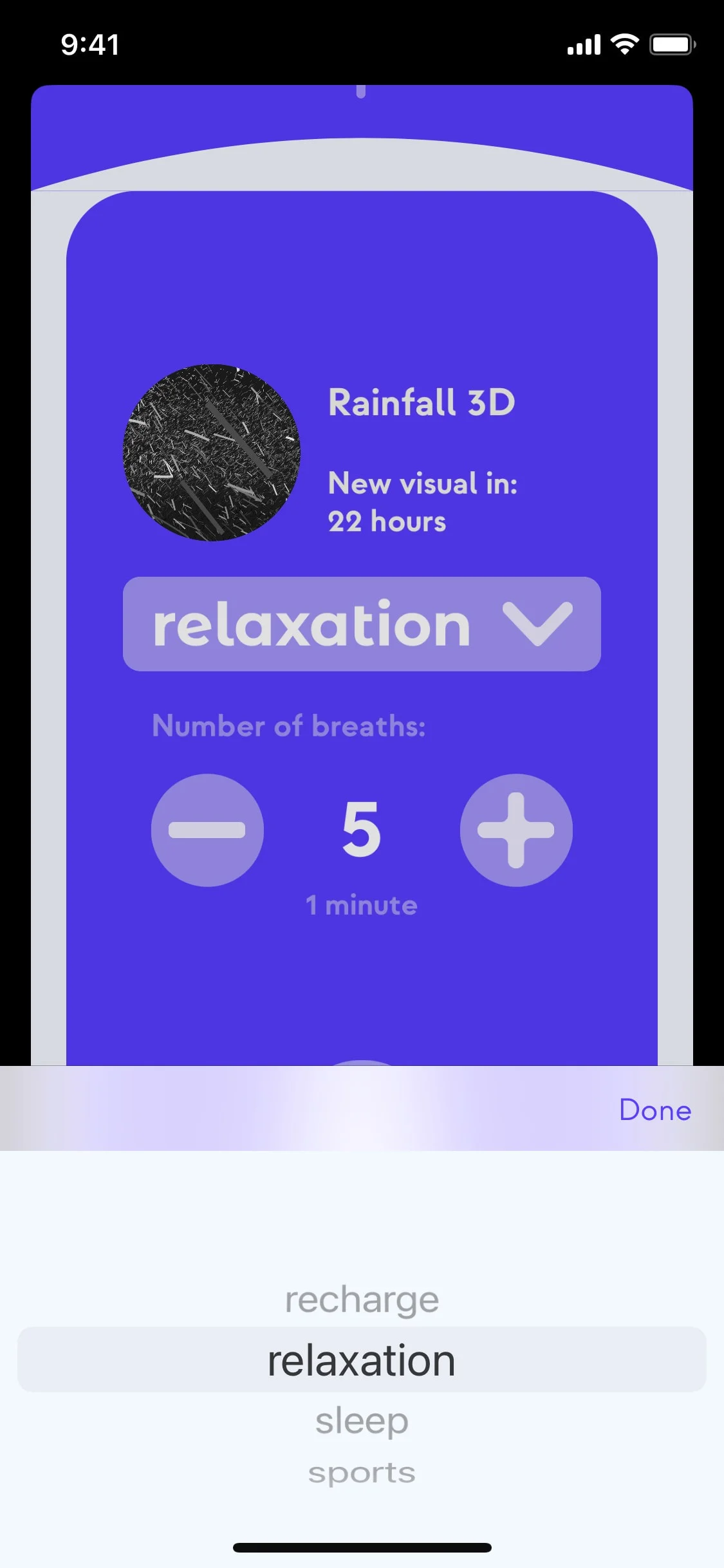 Lungy UI Design Screenshot: Breathing Exercises & Vocal Therapy