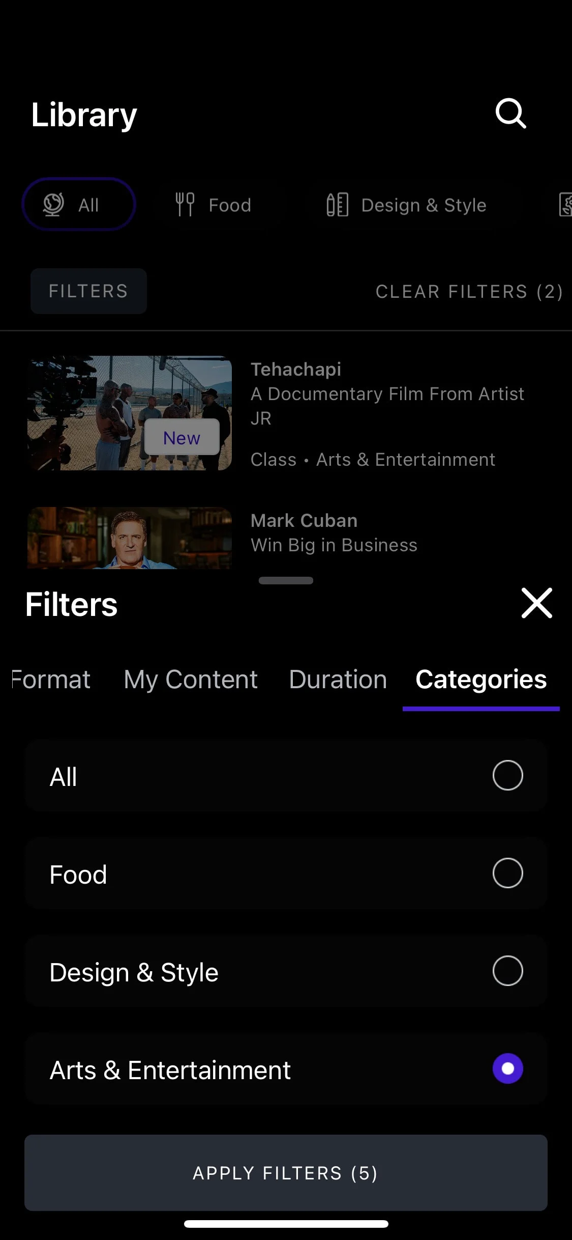 MasterClass UI Design Screenshot: Learn from the Worlds Best Minds