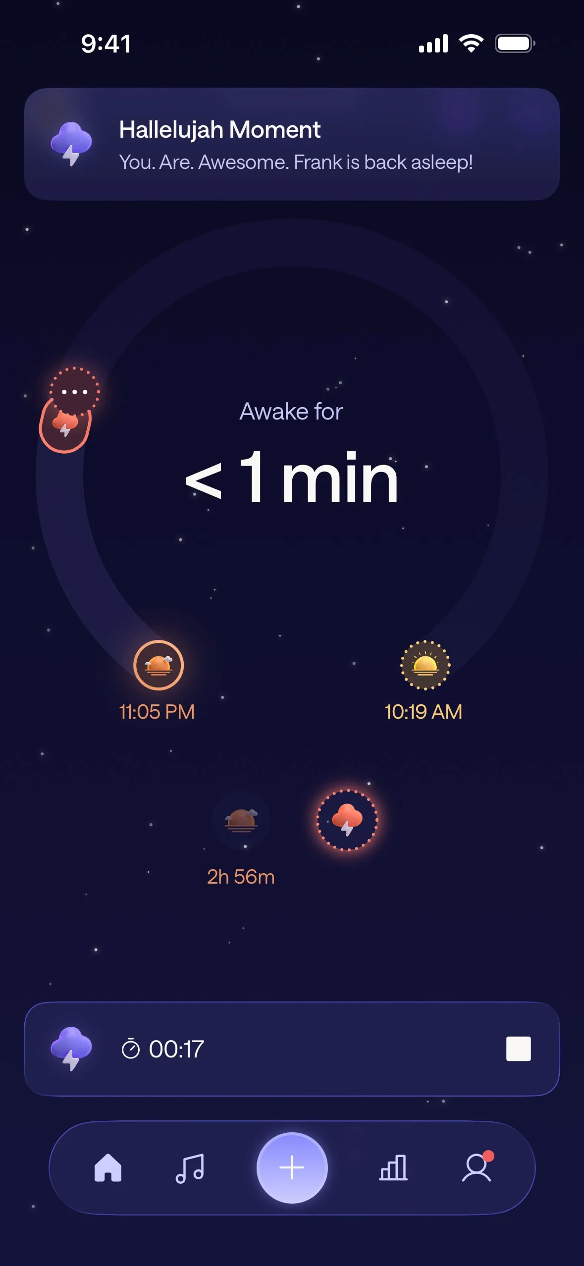 Mnapper UI Design Screenshot: Smart Baby Sleep Tracker & Schedule Log
