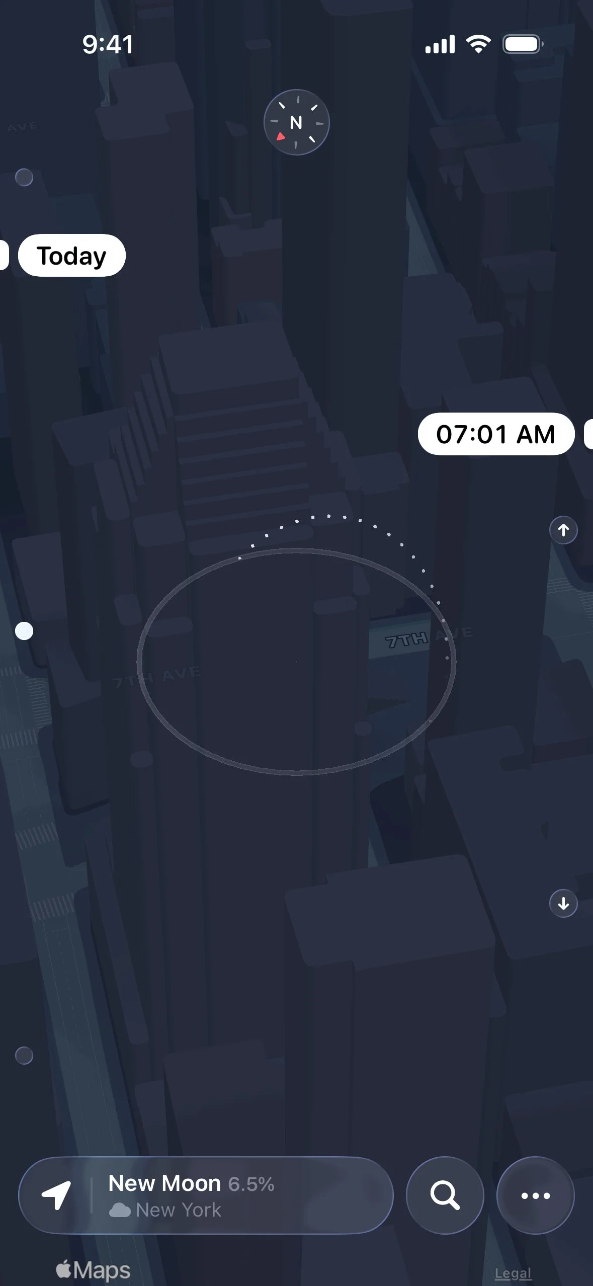 Moonlitt UI Design Screenshot: Lunar Phases & Night Sky Guide