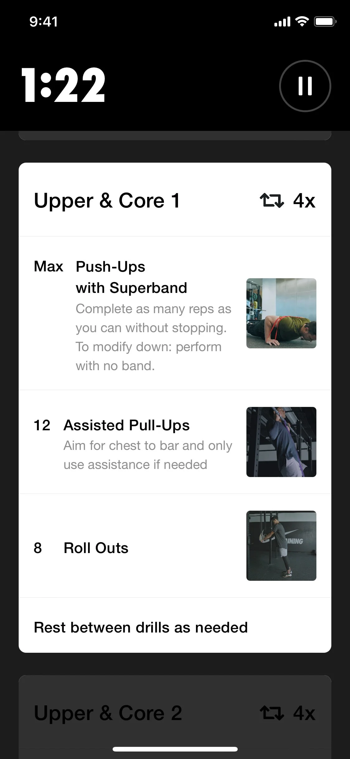 Nike Training Club UI Design Screenshot: Expert Workouts & Fitness Guidance