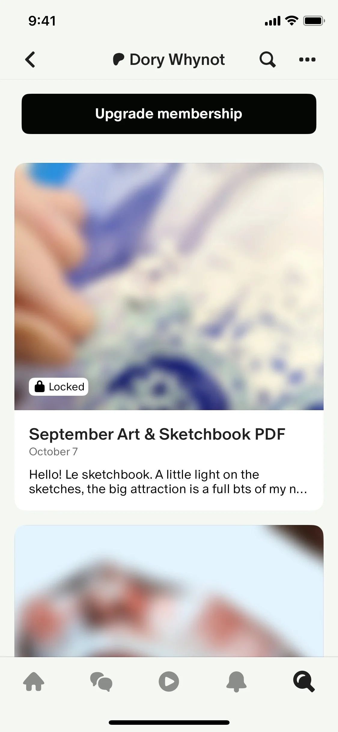 Patreon UI Design Screenshot: Direct Creator Memberships & Community